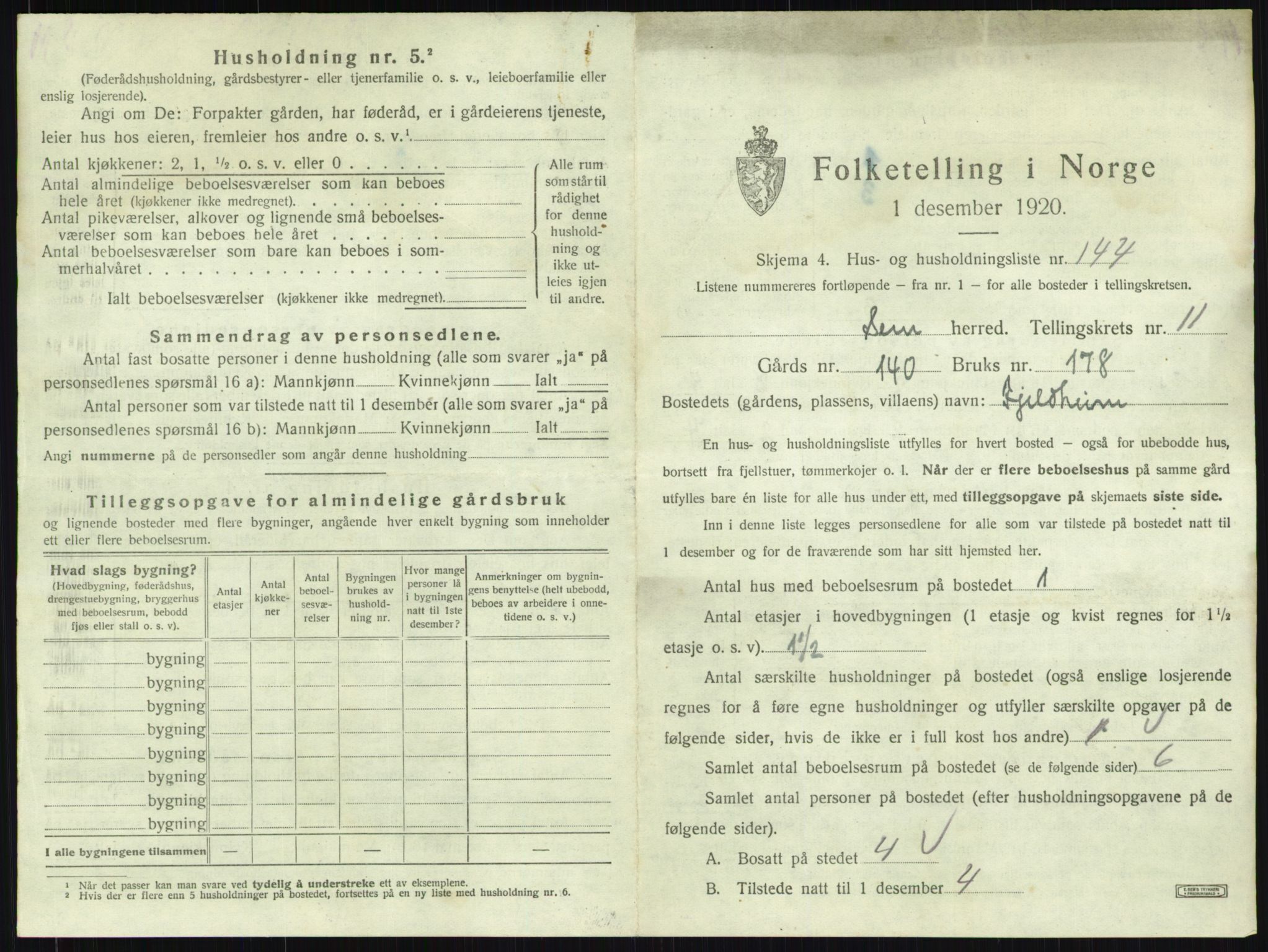 SAKO, 1920 census for Sem, 1920, p. 2528