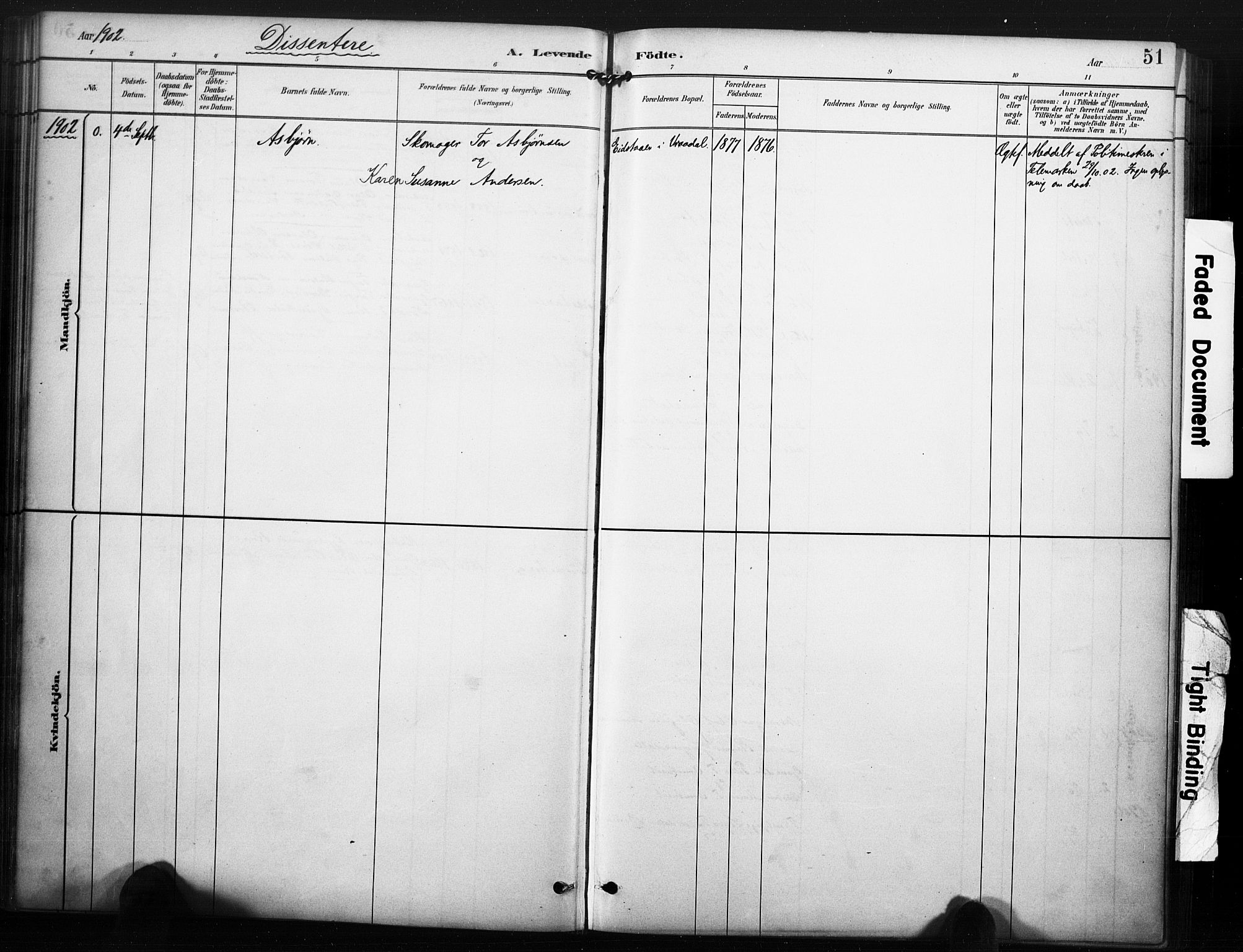 Kviteseid kirkebøker, SAKO/A-276/F/Fc/L0002: Parish register (official) no. III 2, 1882-1908, p. 51