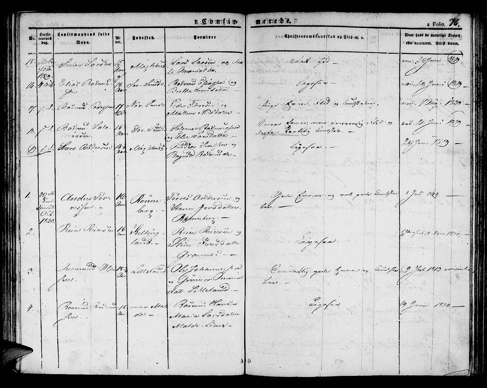Håland sokneprestkontor, SAST/A-101802/001/30BA/L0005: Parish register (official) no. A 5, 1829-1841, p. 76
