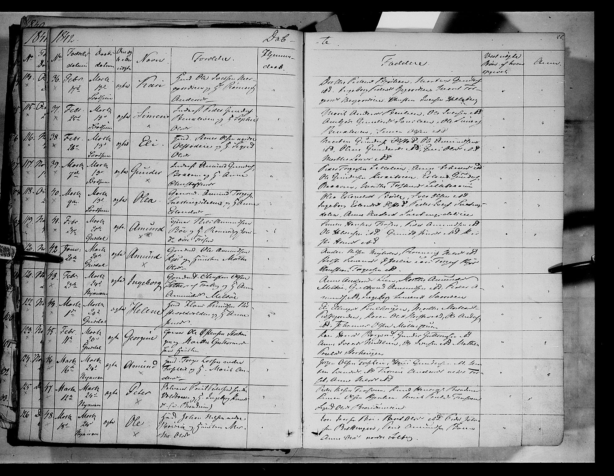 Gausdal prestekontor, SAH/PREST-090/H/Ha/Haa/L0007: Parish register (official) no. 7, 1840-1850, p. 26
