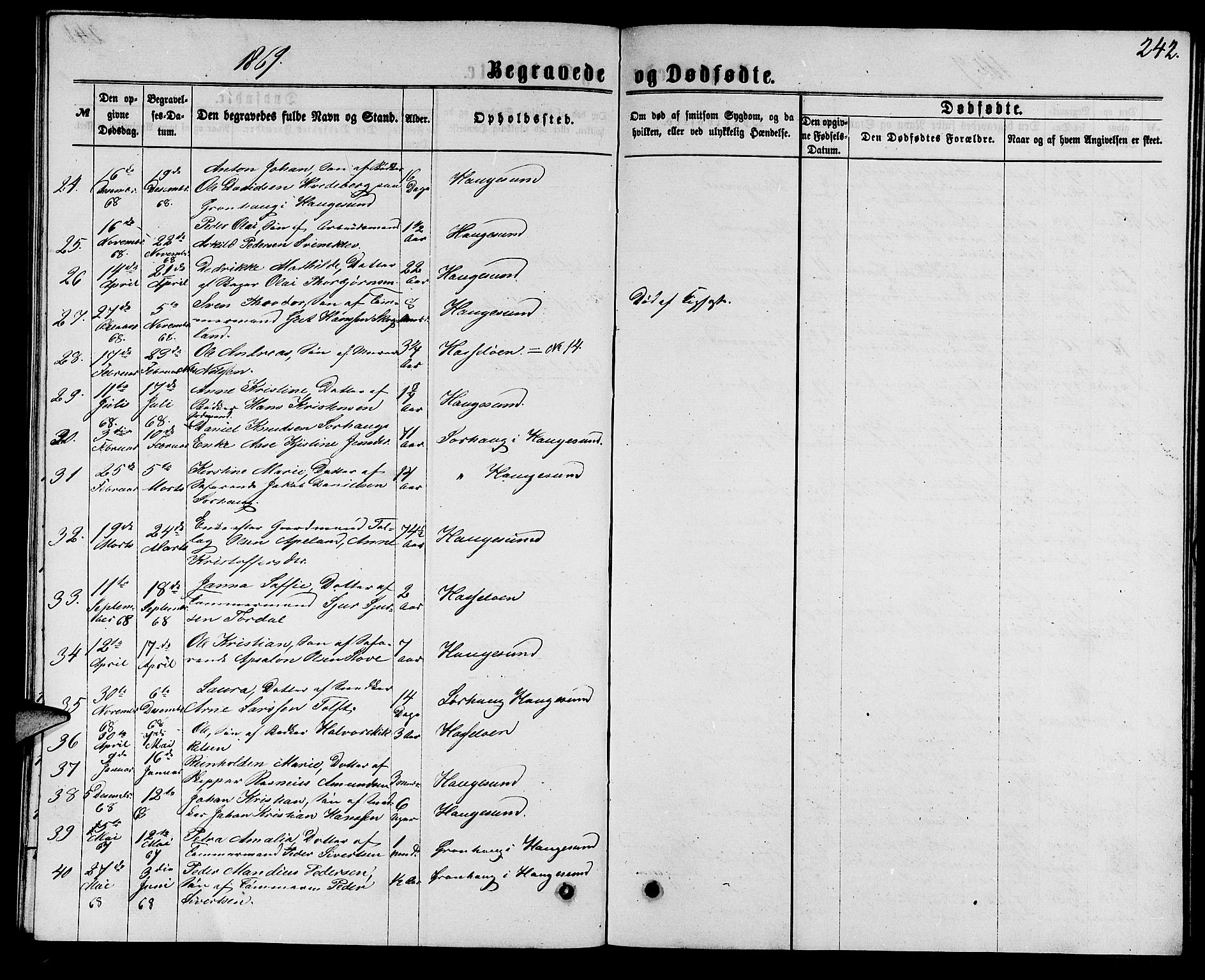 Torvastad sokneprestkontor, AV/SAST-A -101857/H/Ha/Hab/L0007: Parish register (copy) no. B 7, 1866-1873, p. 242