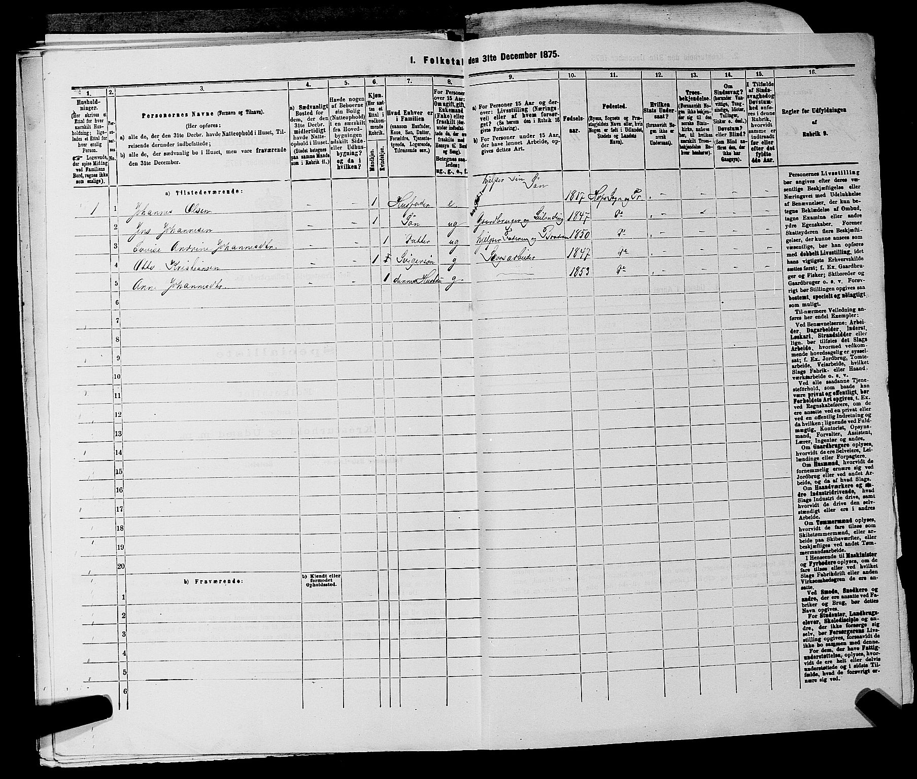 SAKO, 1875 census for 0714P Hof, 1875, p. 262