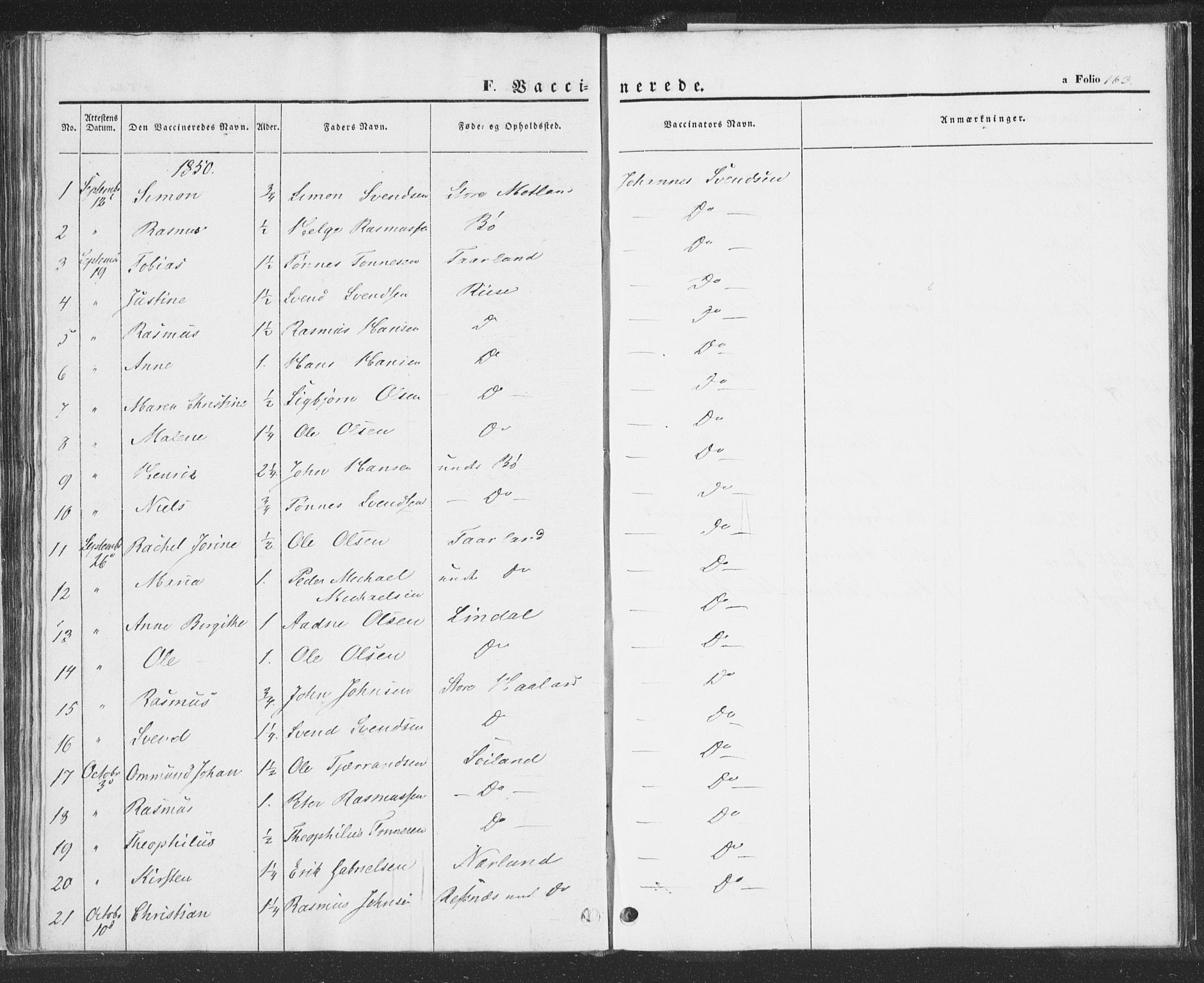 Hå sokneprestkontor, AV/SAST-A-101801/001/30BA/L0006: Parish register (official) no. A 5, 1842-1853, p. 163