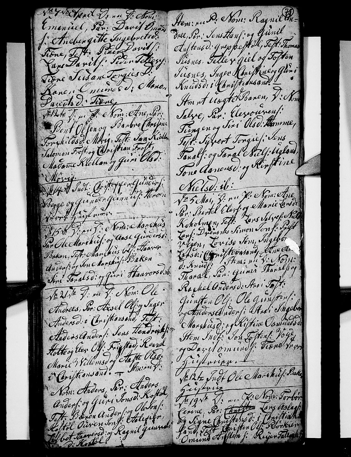 Oddernes sokneprestkontor, AV/SAK-1111-0033/F/Fb/Fba/L0002: Parish register (copy) no. B 2, 1791-1806, p. 75