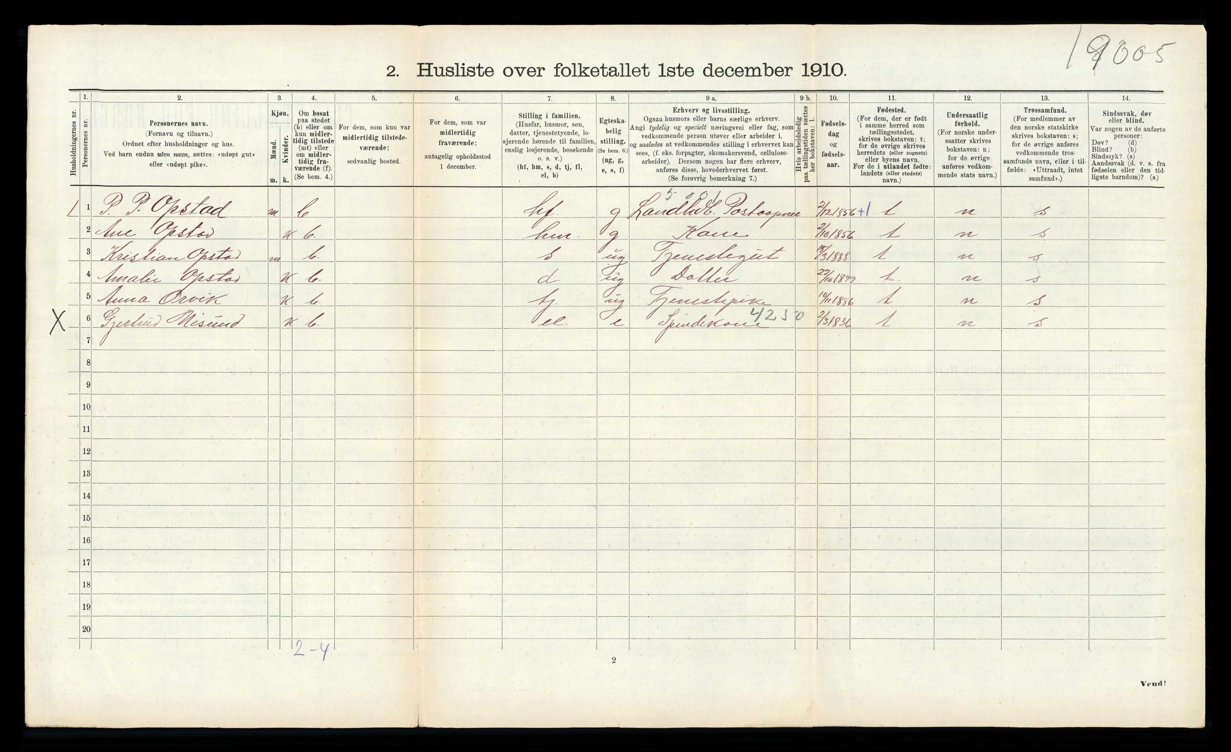 RA, 1910 census for Aukra, 1910, p. 715