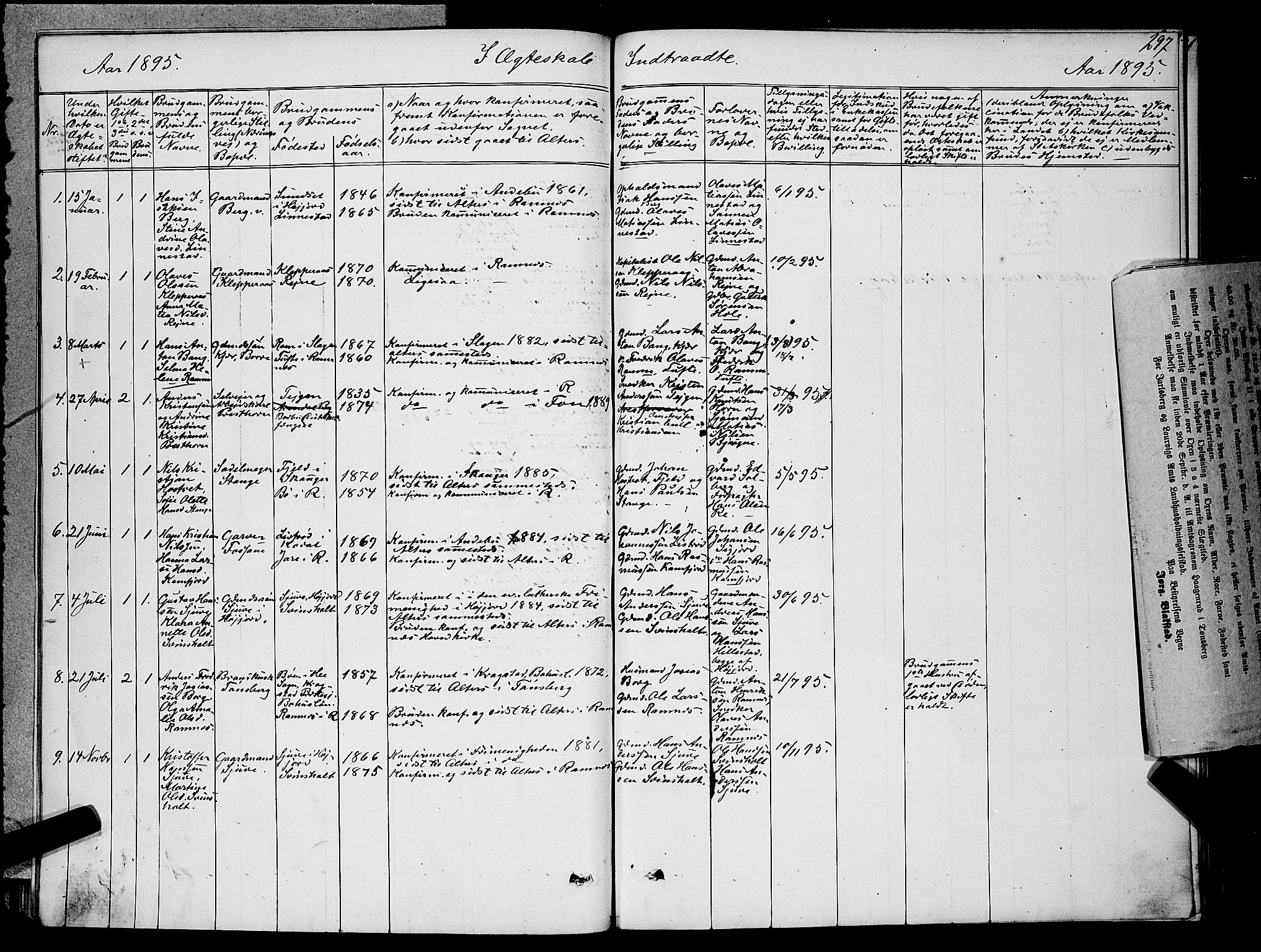 Ramnes kirkebøker, AV/SAKO-A-314/G/Ga/L0003: Parish register (copy) no. I 3, 1870-1896, p. 297