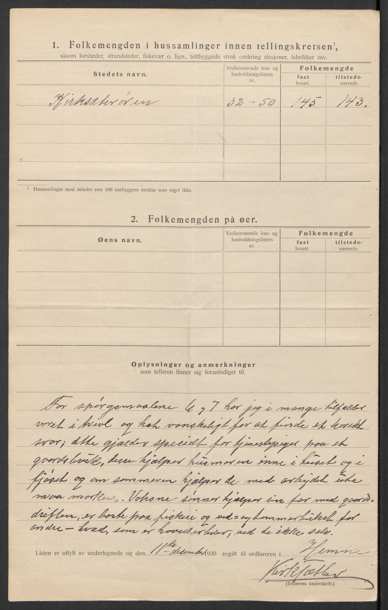 SAT, 1920 census for Hemne, 1920, p. 29