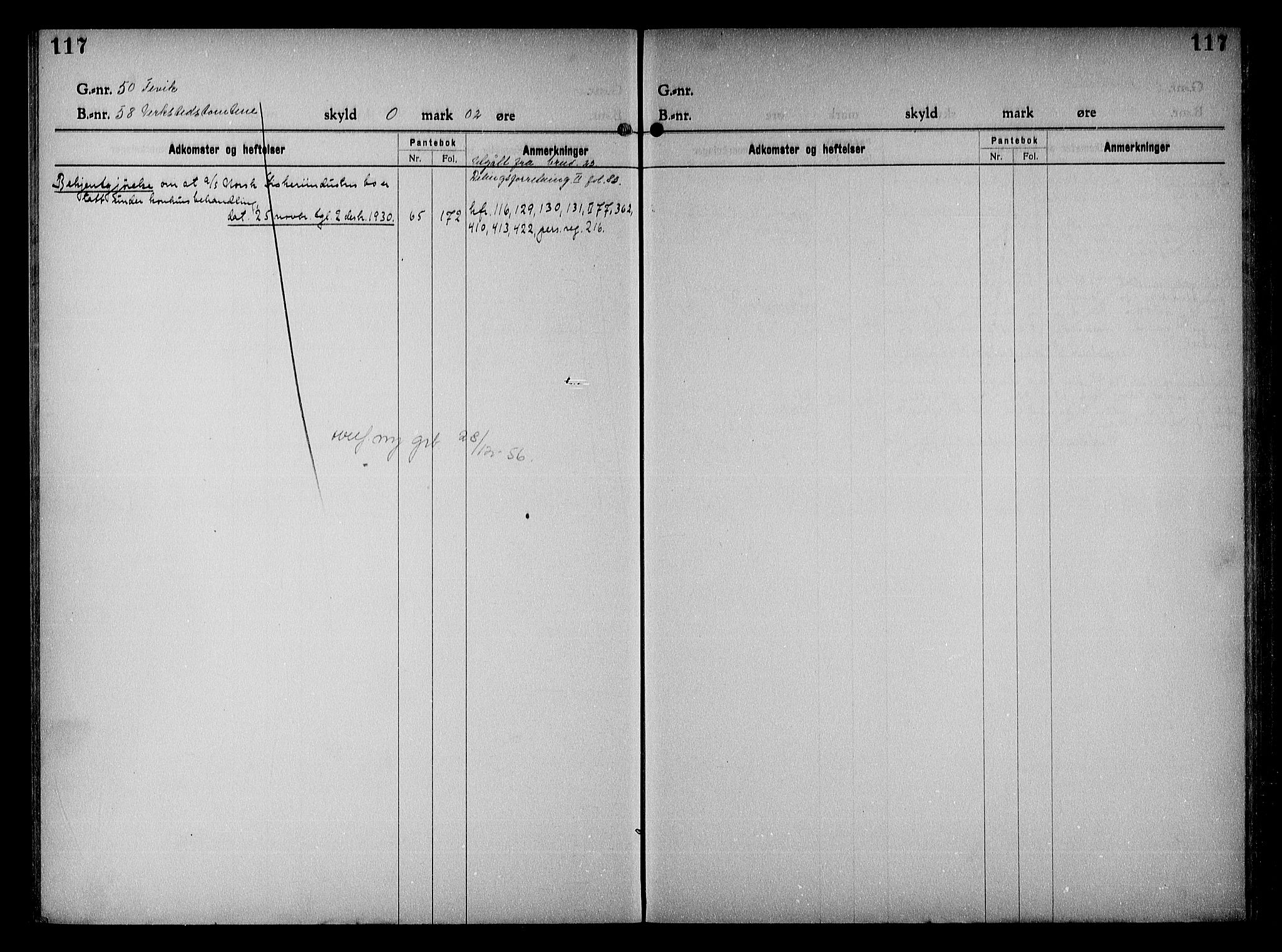 Vestre Nedenes/Sand sorenskriveri, SAK/1221-0010/G/Ga/L0023: Mortgage register no. 16, 1923-1957, p. 117