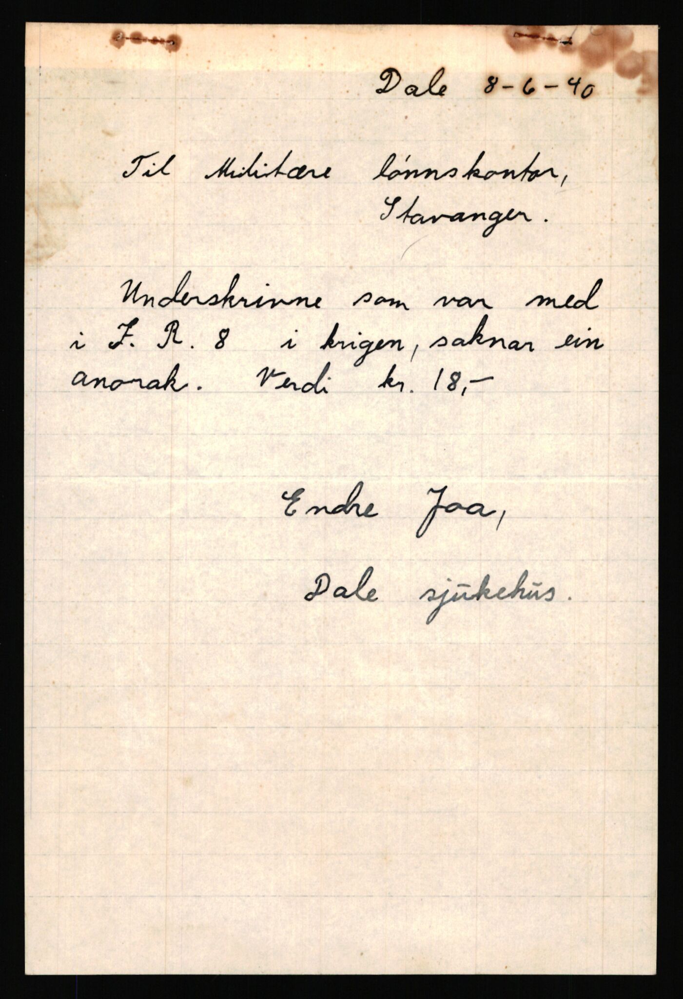 Justisdepartementet, Oppgjørsavdelingen, AV/RA-S-1056/G/Gb/L0039: Oppgaver over ettersøkte sivile effekter. Joa, Endre - Johansen, Gustav, 1940-1942, p. 5