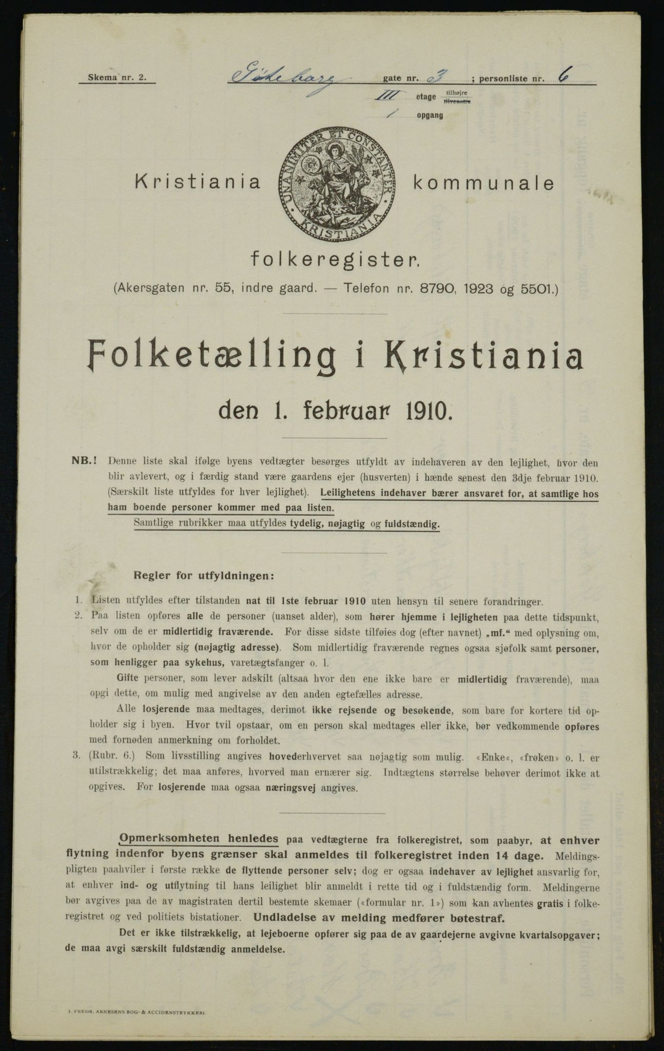 OBA, Municipal Census 1910 for Kristiania, 1910, p. 31351