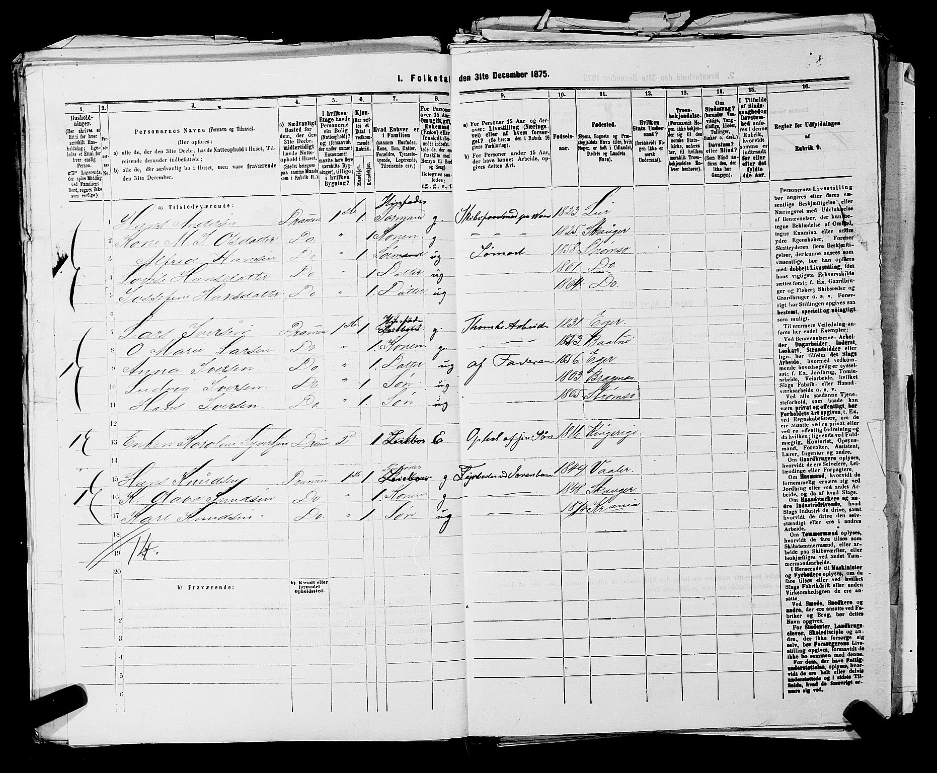 SAKO, 1875 census for 0602 Drammen, 1875, p. 2684