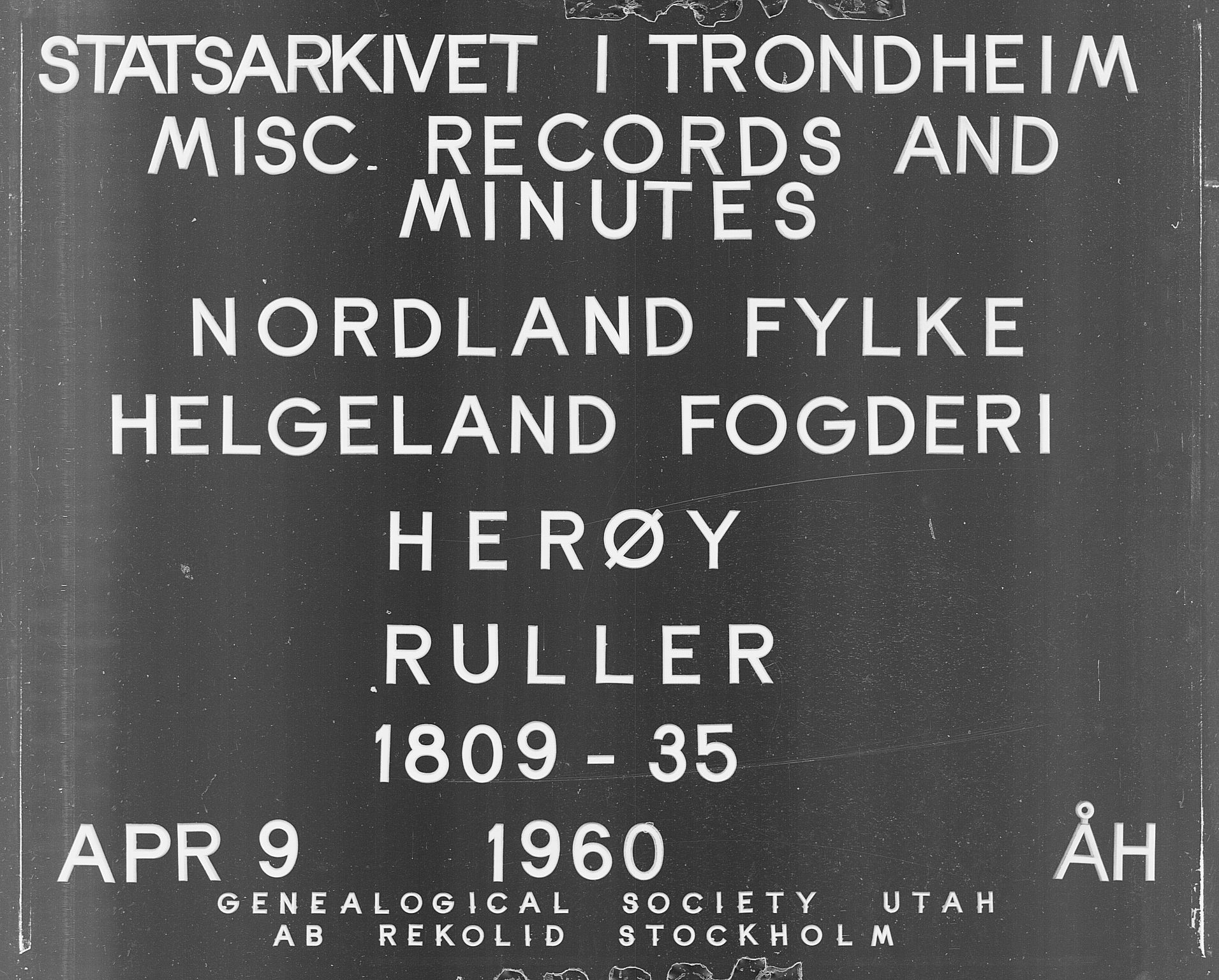 Fylkesmannen i Nordland, AV/SAT-A-0499/1.1/R/Ra/L0011/0002: -- / Innrulleringsmanntall for Herøy, 1809-1835, p. 1