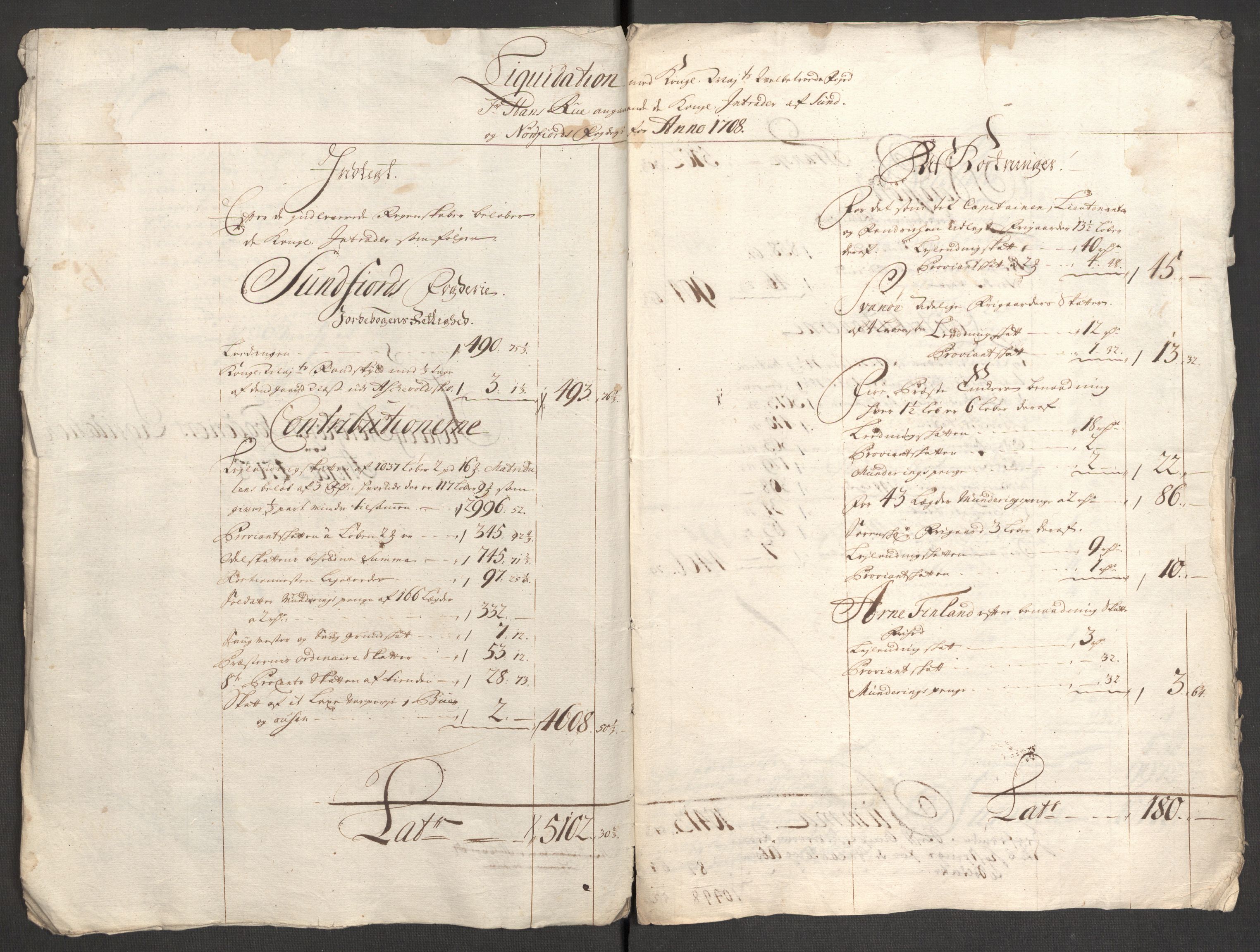 Rentekammeret inntil 1814, Reviderte regnskaper, Fogderegnskap, AV/RA-EA-4092/R53/L3431: Fogderegnskap Sunn- og Nordfjord, 1708, p. 14