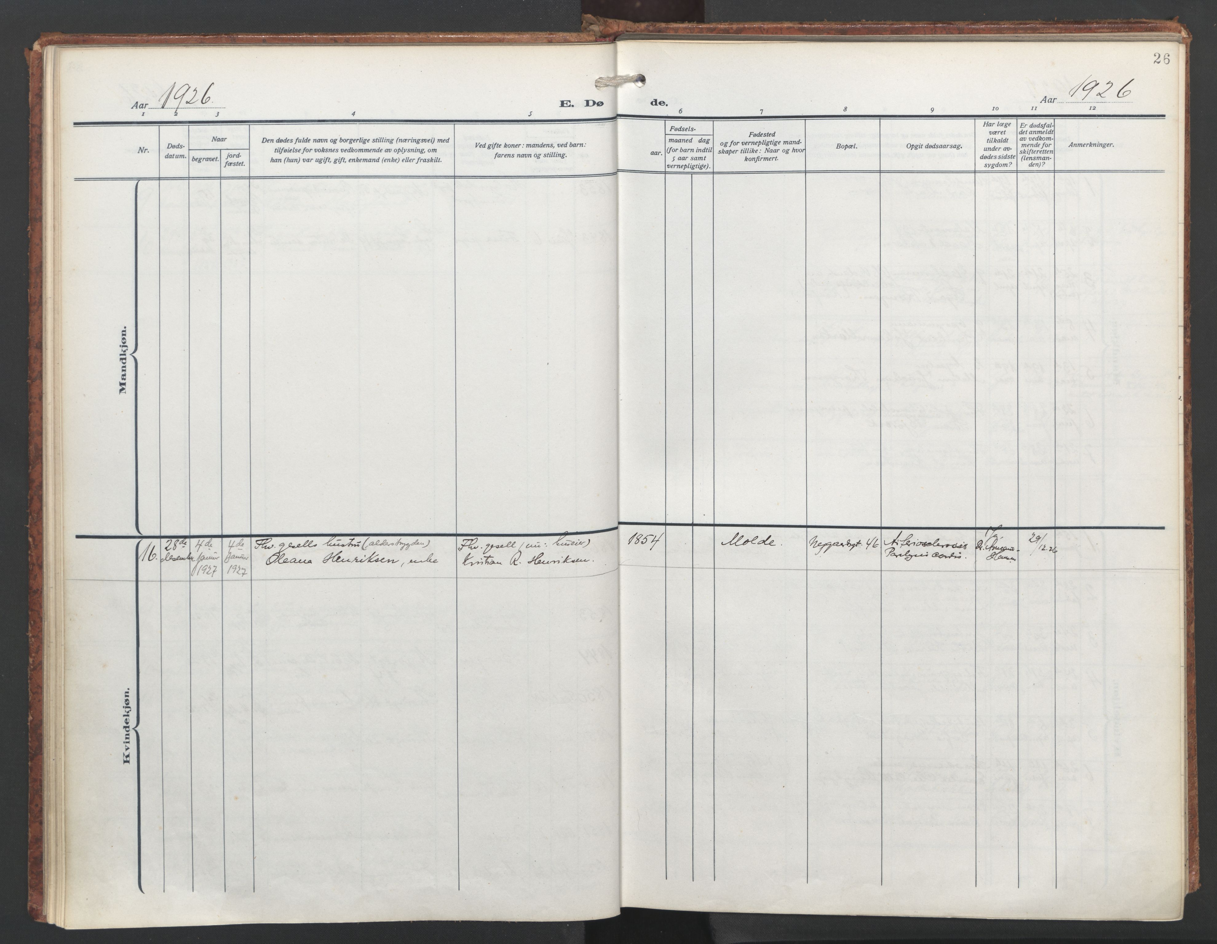 St. Jacob sokneprestembete, AV/SAB-A-78001/H/Haa/L0009: Parish register (official) no. D 1, 1917-1972, p. 26