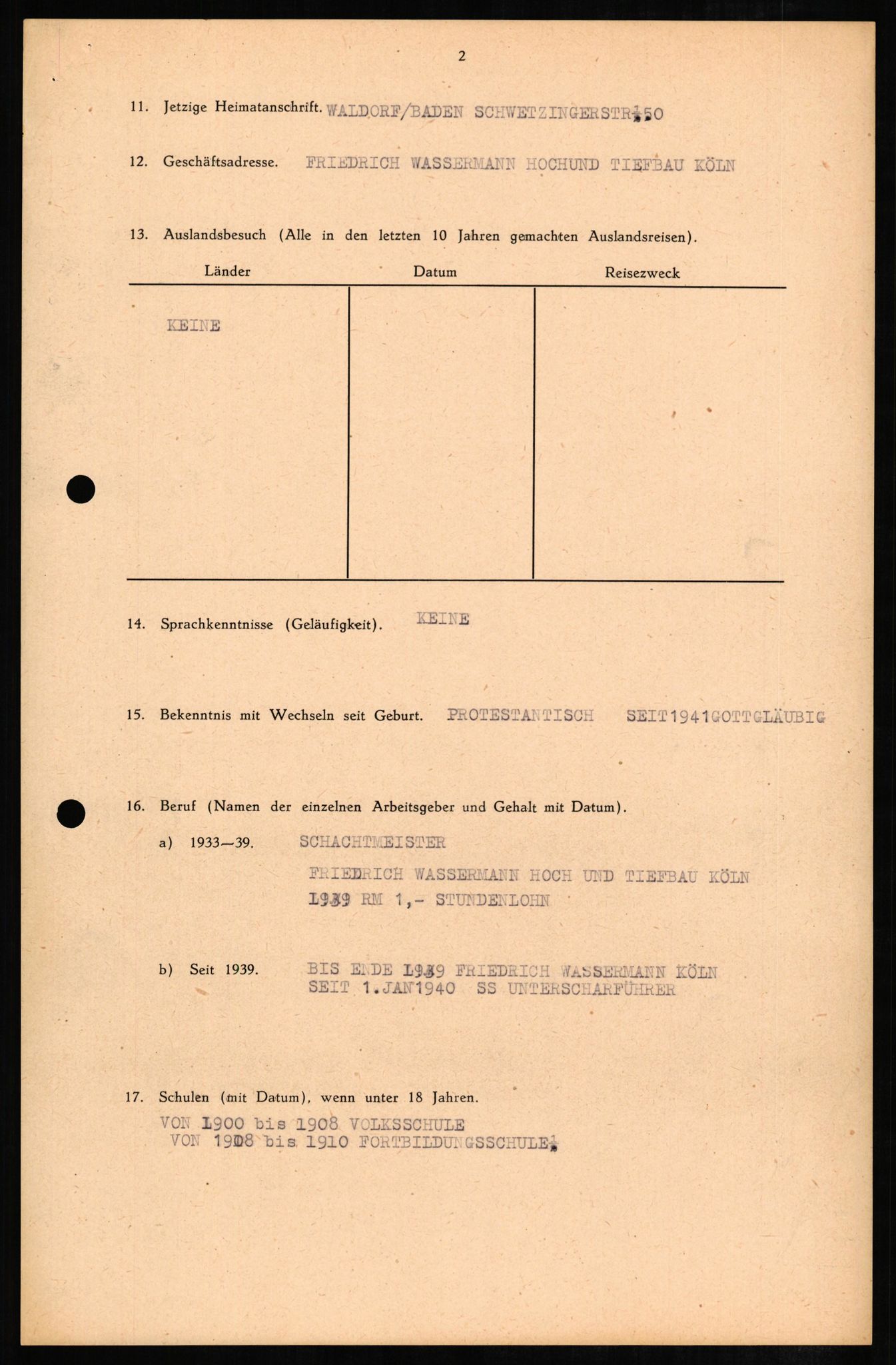 Forsvaret, Forsvarets overkommando II, AV/RA-RAFA-3915/D/Db/L0007: CI Questionaires. Tyske okkupasjonsstyrker i Norge. Tyskere., 1945-1946, p. 141