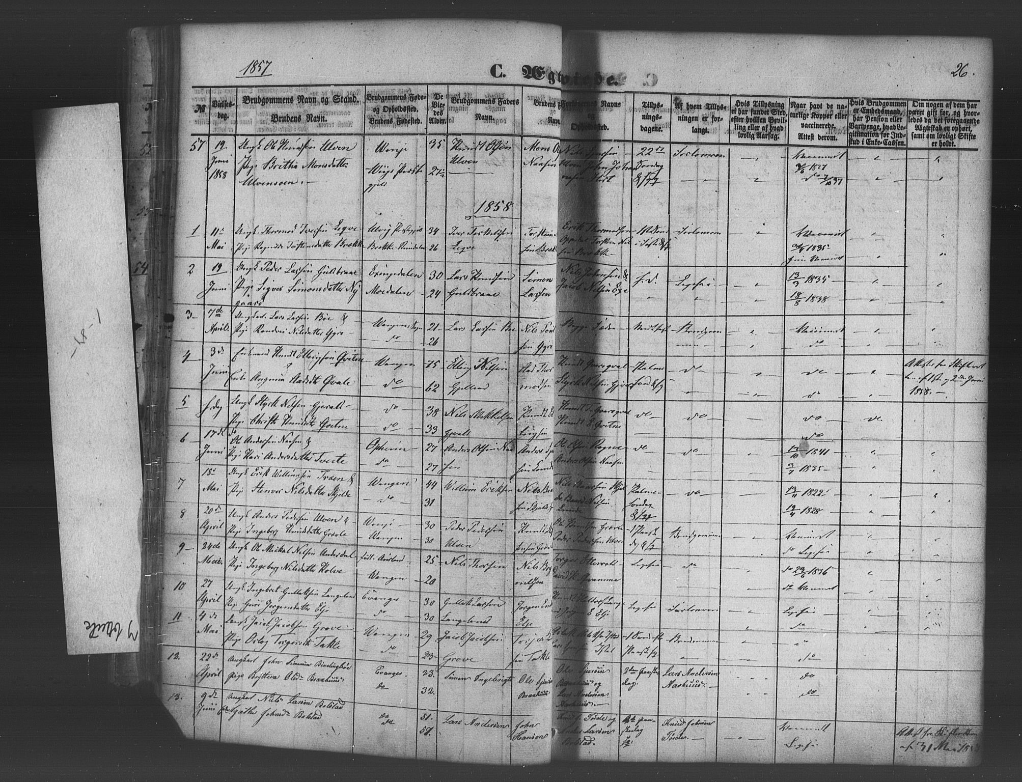 Voss sokneprestembete, SAB/A-79001/H/Haa: Parish register (official) no. A 19, 1851-1886, p. 26