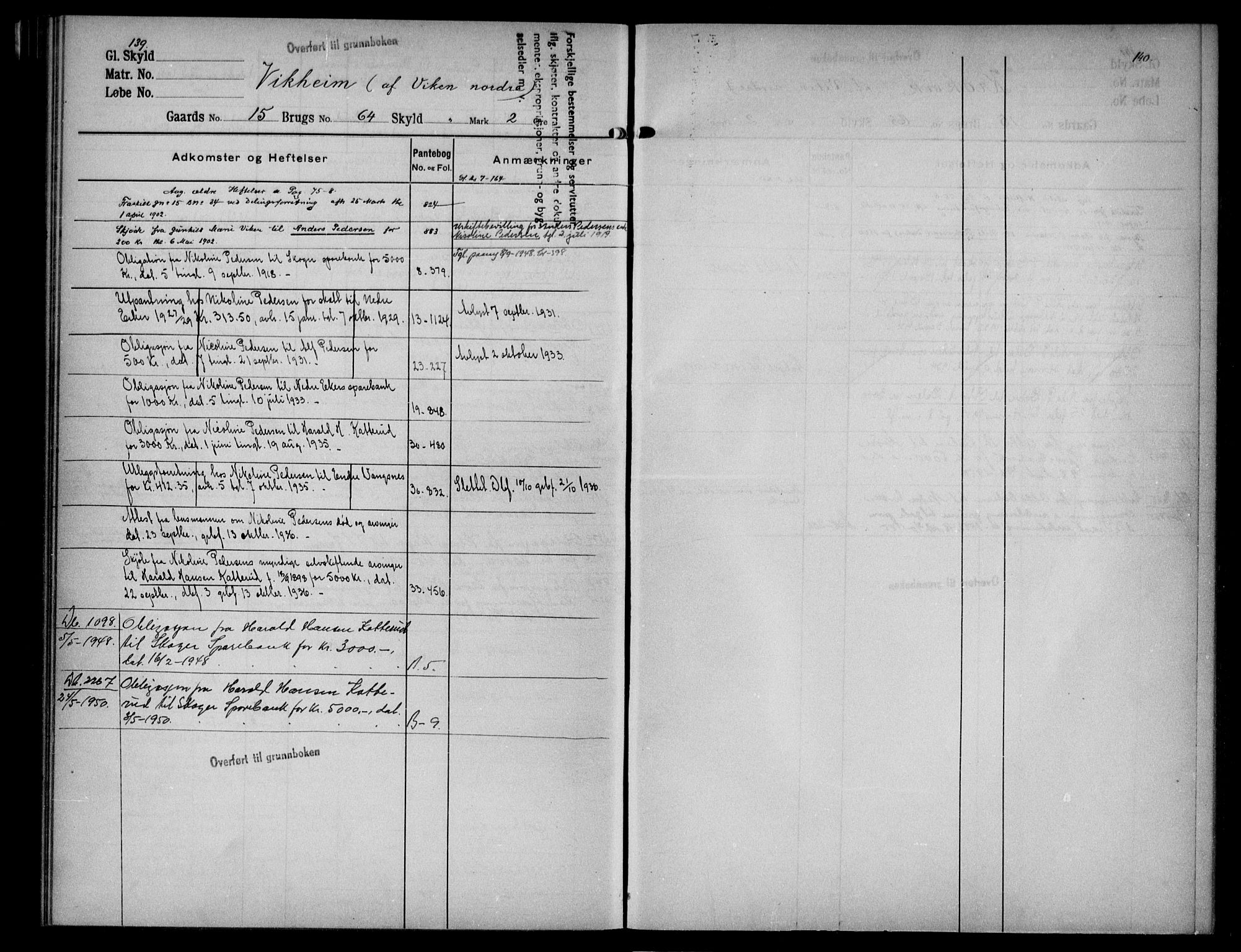 Eiker, Modum og Sigdal sorenskriveri, SAKO/A-123/G/Gb/Gbf/L0003: Mortgage register no. VI 3, p. 139-140