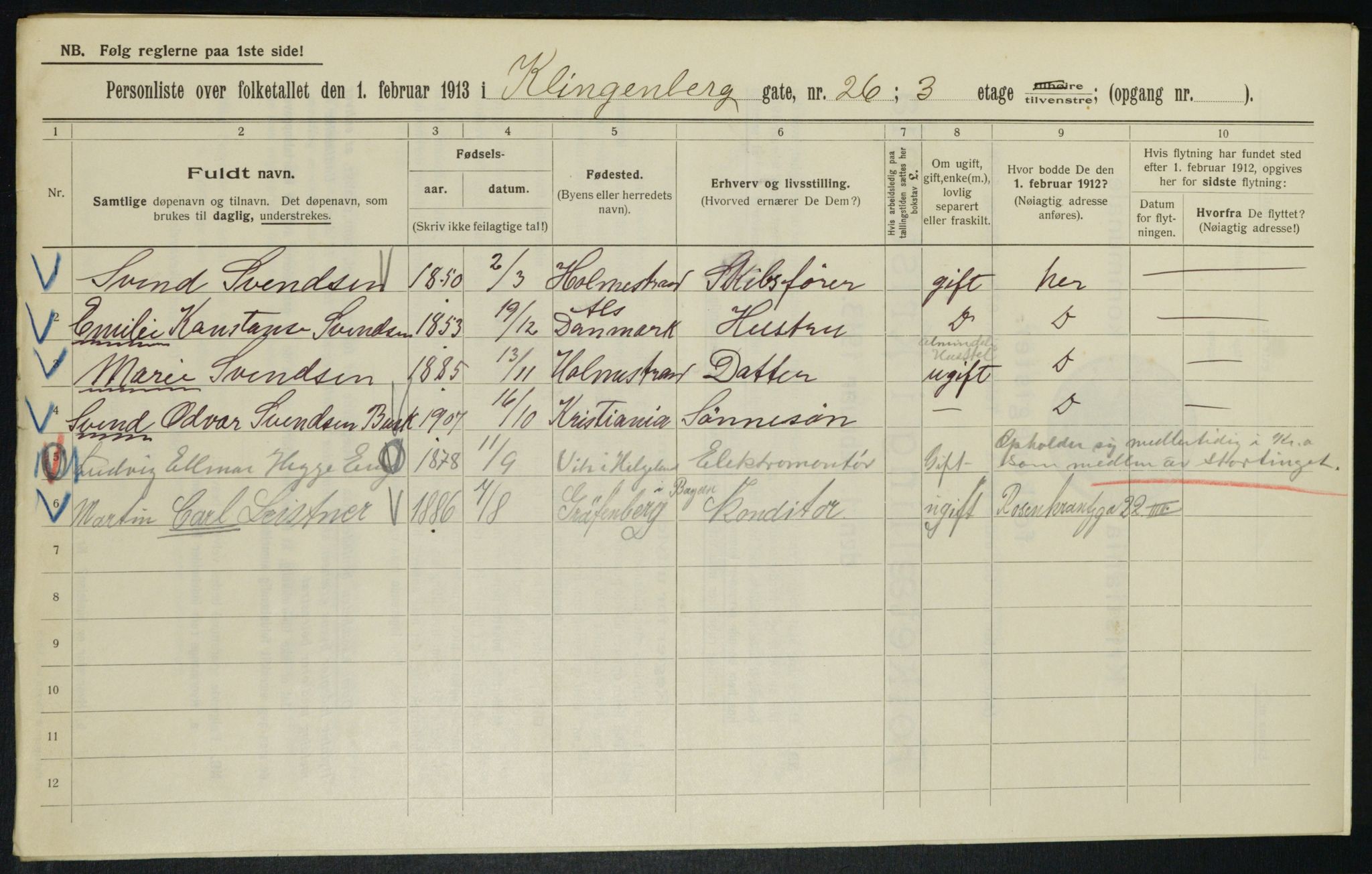 OBA, Municipal Census 1913 for Kristiania, 1913, p. 51779