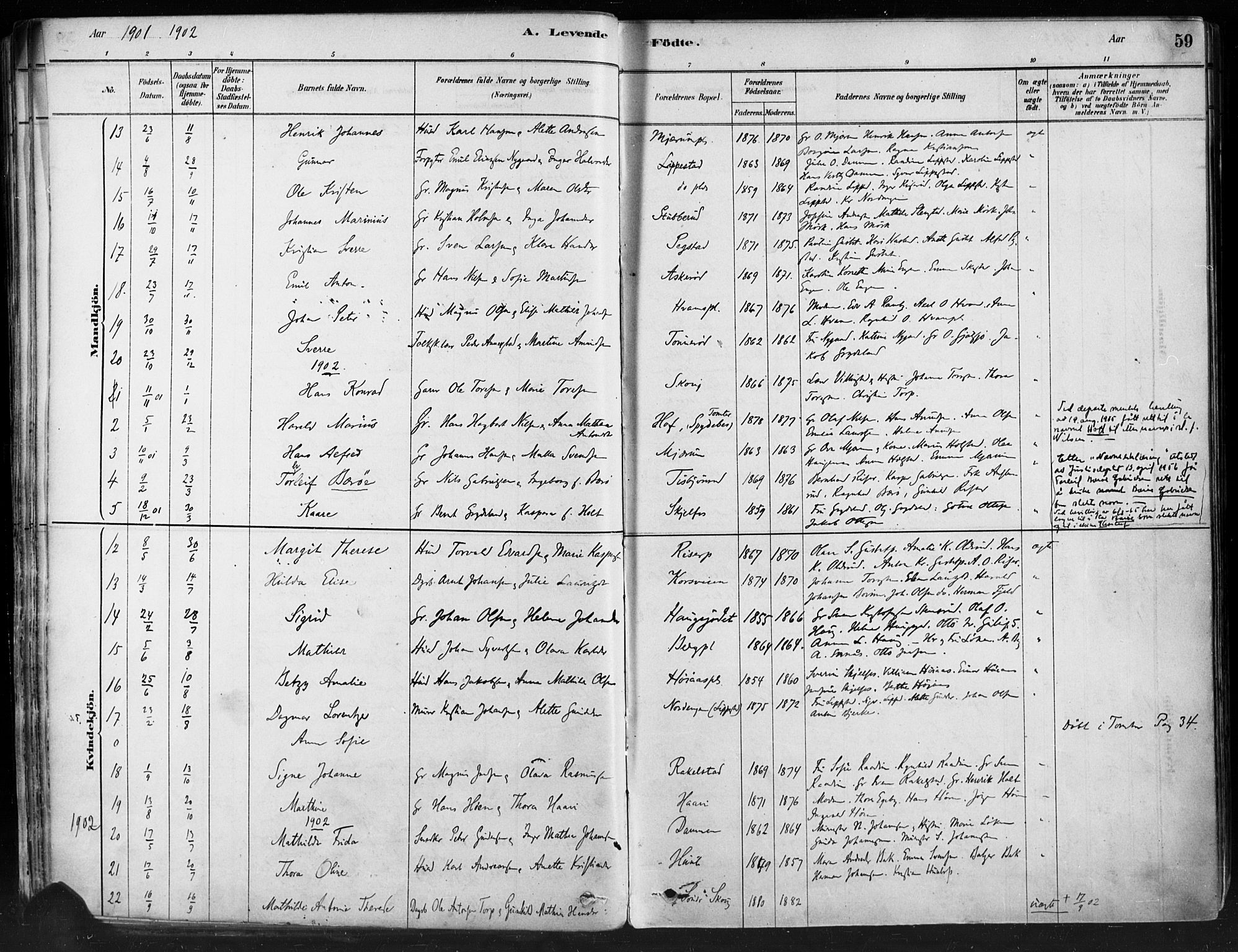 Hobøl prestekontor Kirkebøker, AV/SAO-A-2002/F/Fa/L0005: Parish register (official) no. I 5, 1878-1904, p. 59