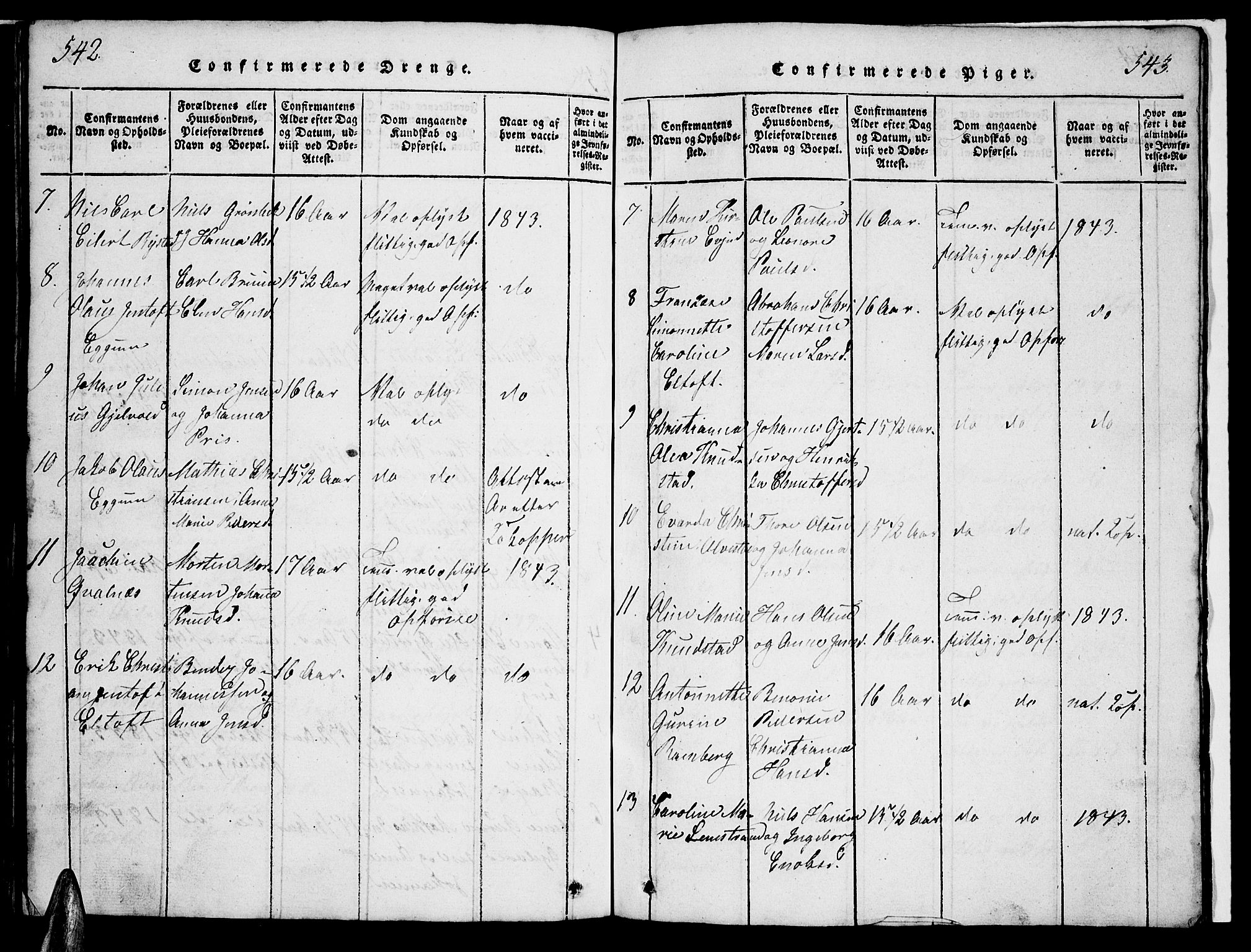 Ministerialprotokoller, klokkerbøker og fødselsregistre - Nordland, AV/SAT-A-1459/880/L1139: Parish register (copy) no. 880C01, 1836-1857, p. 542-543