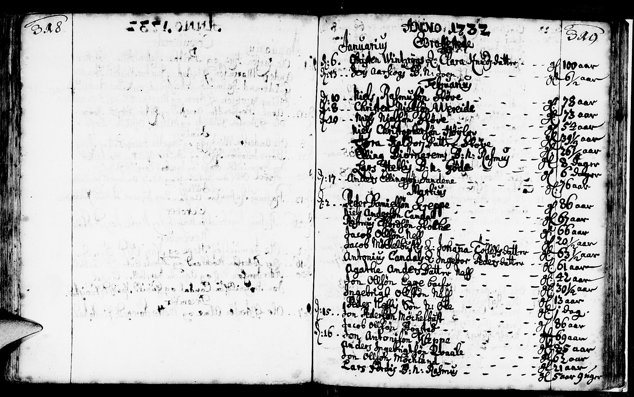 Gloppen sokneprestembete, SAB/A-80101/H/Haa/Haaa/L0002: Parish register (official) no. A 2, 1712-1735, p. 318-319