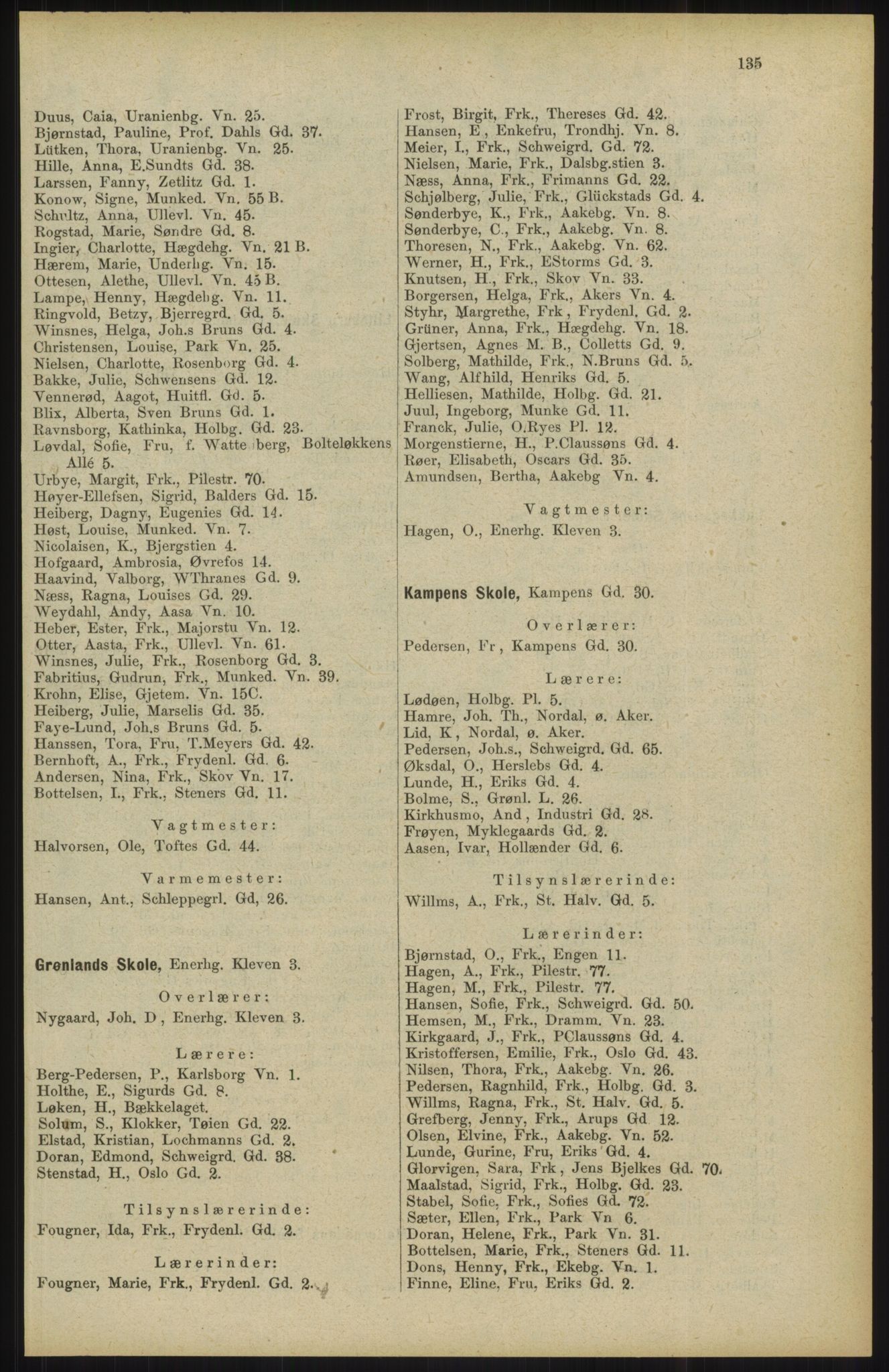 Kristiania/Oslo adressebok, PUBL/-, 1904, p. 135