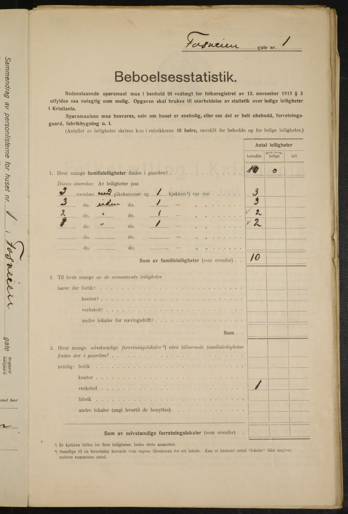OBA, Municipal Census 1916 for Kristiania, 1916, p. 25065