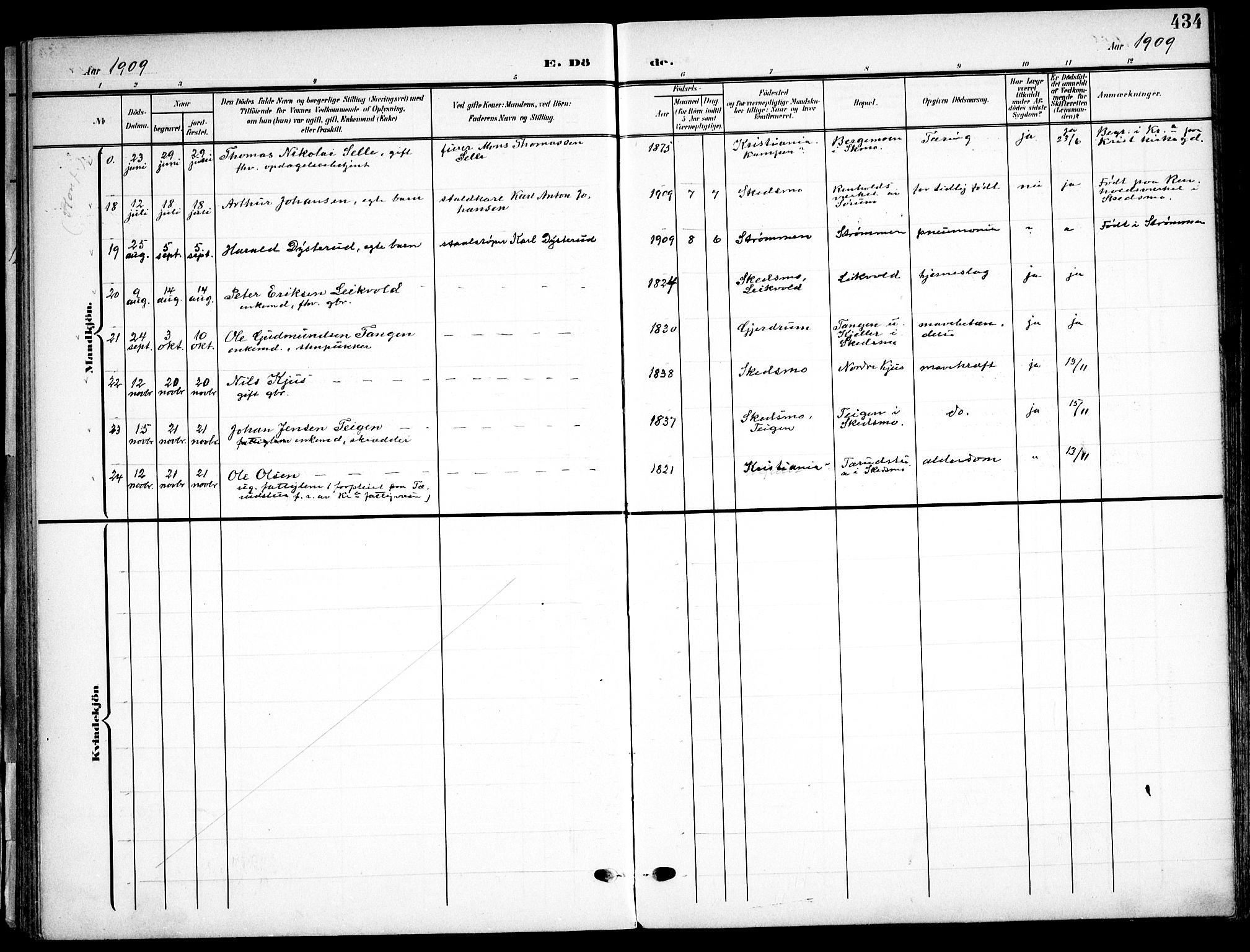 Skedsmo prestekontor Kirkebøker, AV/SAO-A-10033a/F/Fa/L0015: Parish register (official) no. I 15, 1902-1917, p. 434