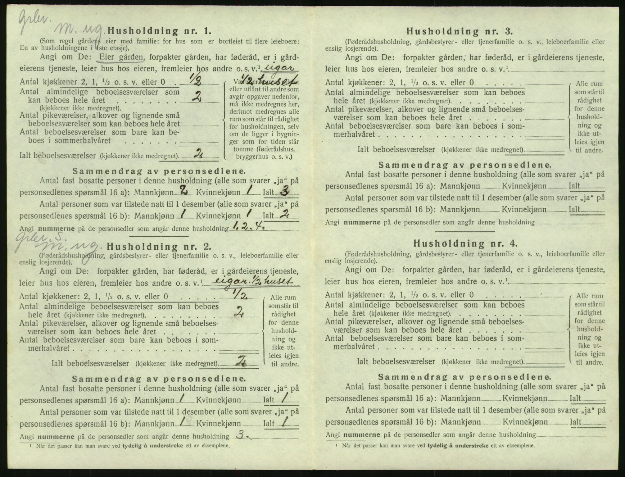 SAK, 1920 census for Herefoss, 1920, p. 99