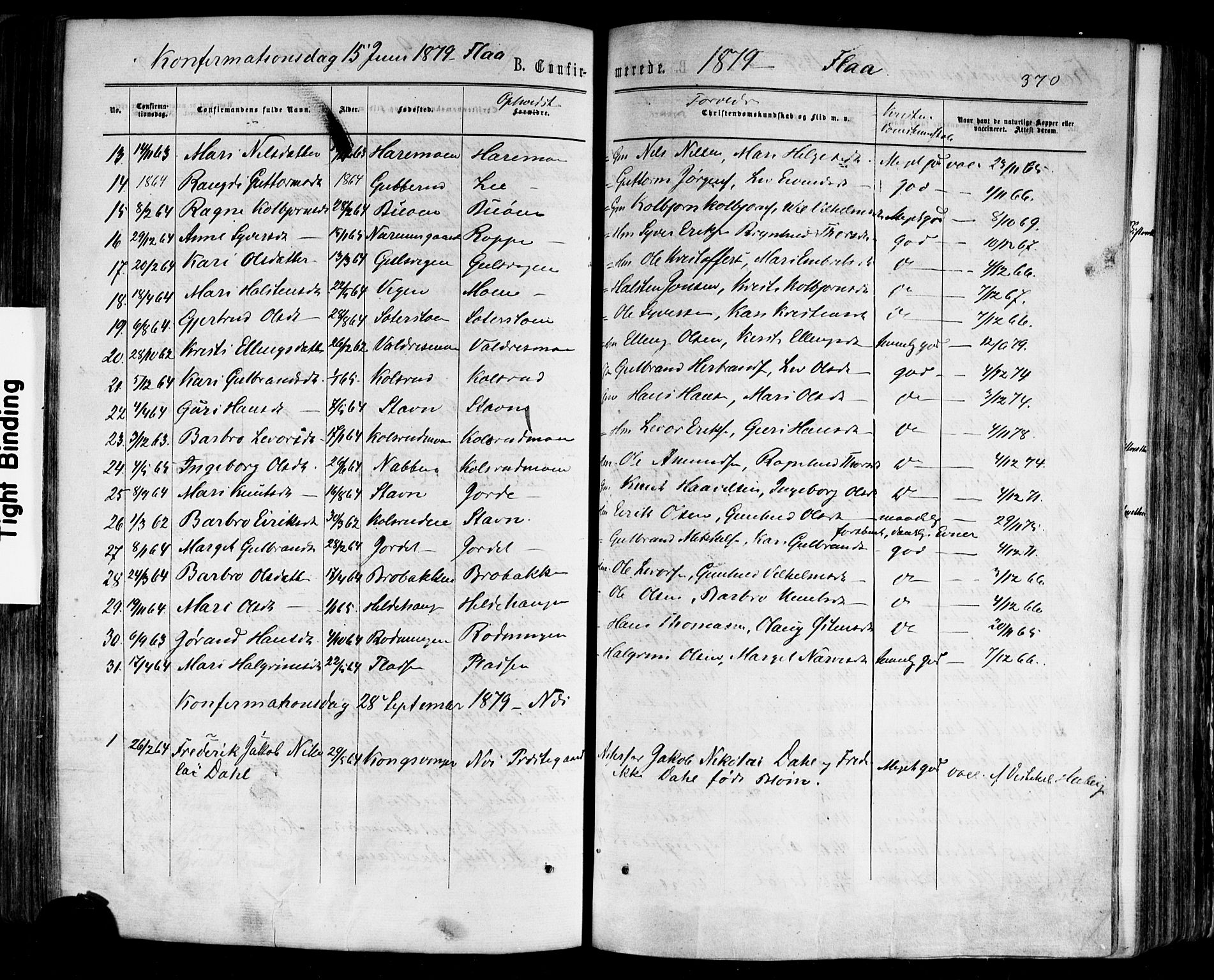 Nes kirkebøker, AV/SAKO-A-236/F/Fa/L0010: Parish register (official) no. 10, 1864-1880, p. 370