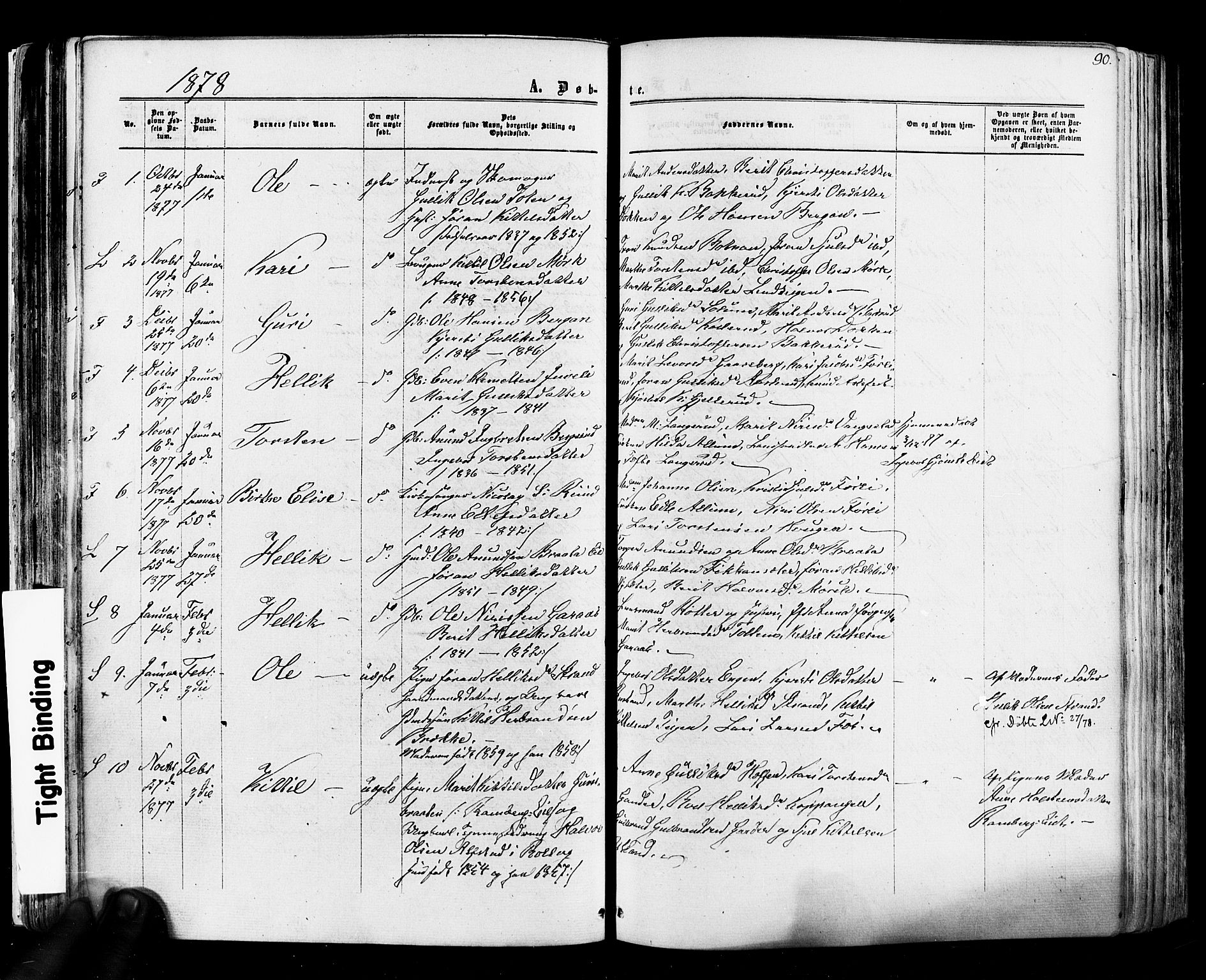 Flesberg kirkebøker, SAKO/A-18/F/Fa/L0007: Parish register (official) no. I 7, 1861-1878, p. 90