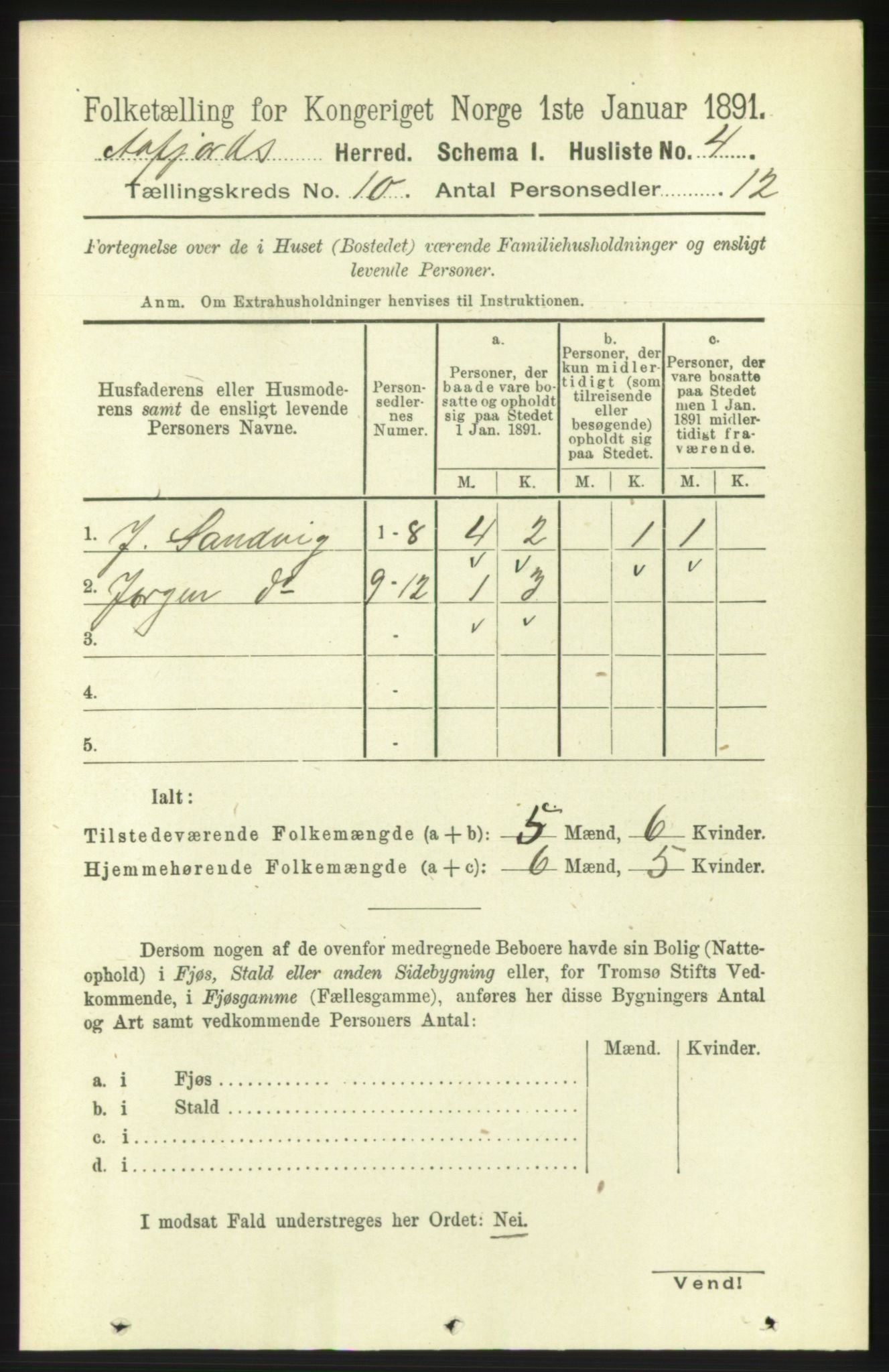 RA, 1891 census for 1630 Åfjord, 1891, p. 2921