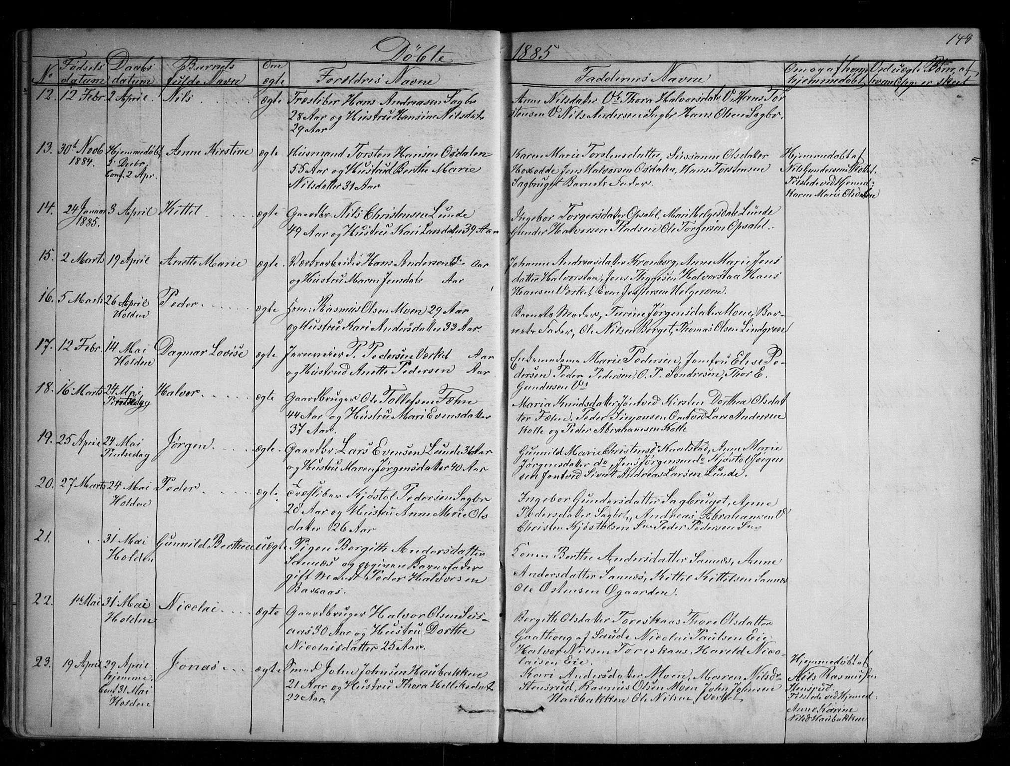 Holla kirkebøker, SAKO/A-272/G/Ga/L0004: Parish register (copy) no. I 4, 1867-1890, p. 148