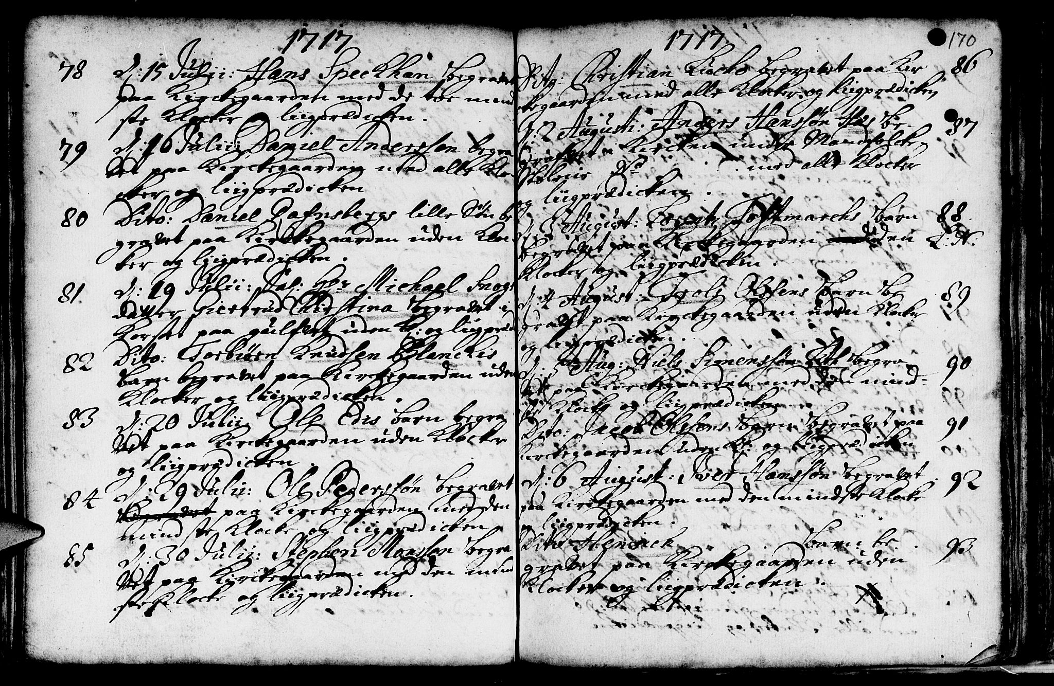 Nykirken Sokneprestembete, AV/SAB-A-77101/H/Haa/L0009: Parish register (official) no. A 9, 1689-1759, p. 170