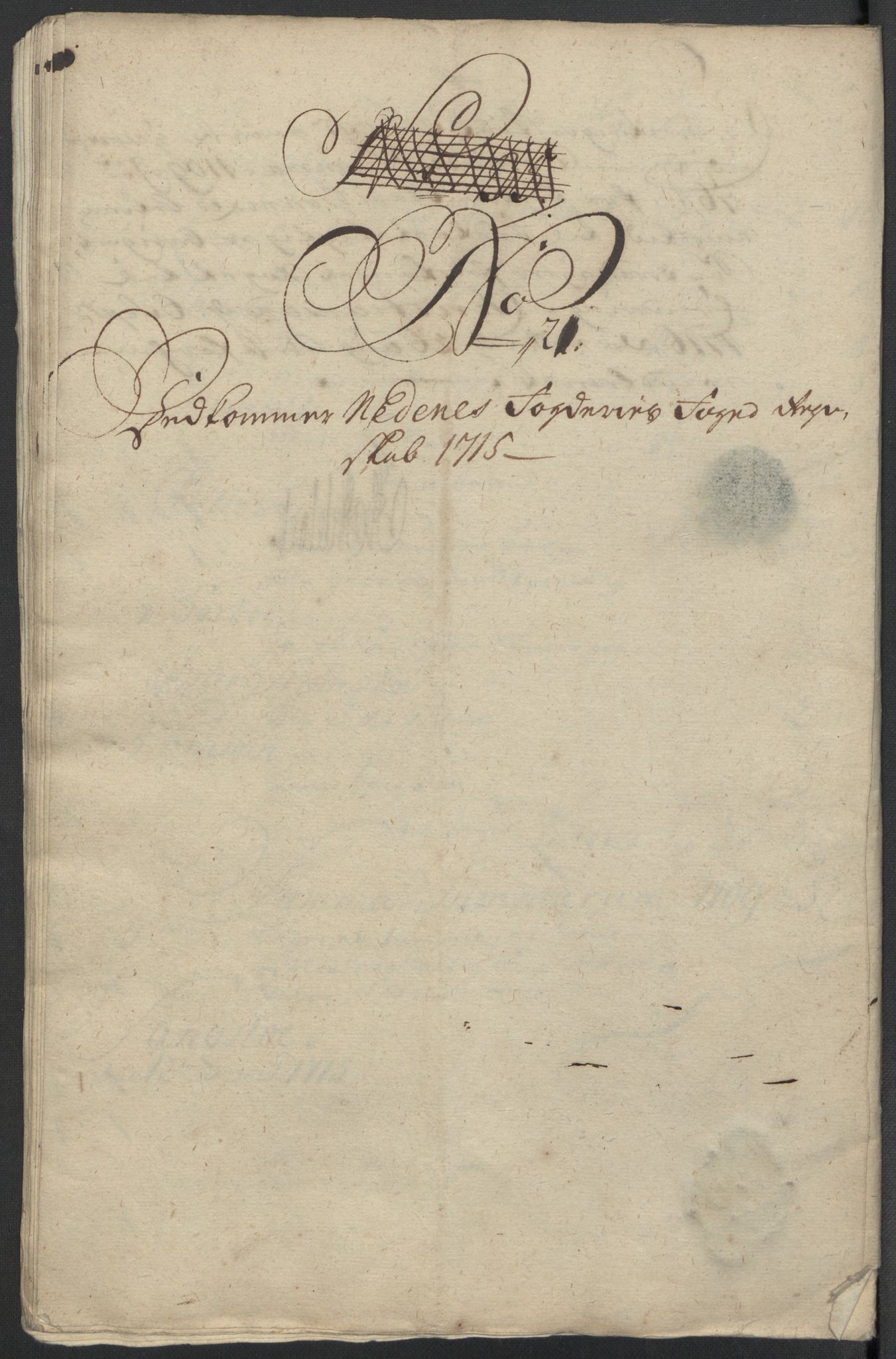 Rentekammeret inntil 1814, Reviderte regnskaper, Fogderegnskap, AV/RA-EA-4092/R39/L2323: Fogderegnskap Nedenes, 1715, p. 199