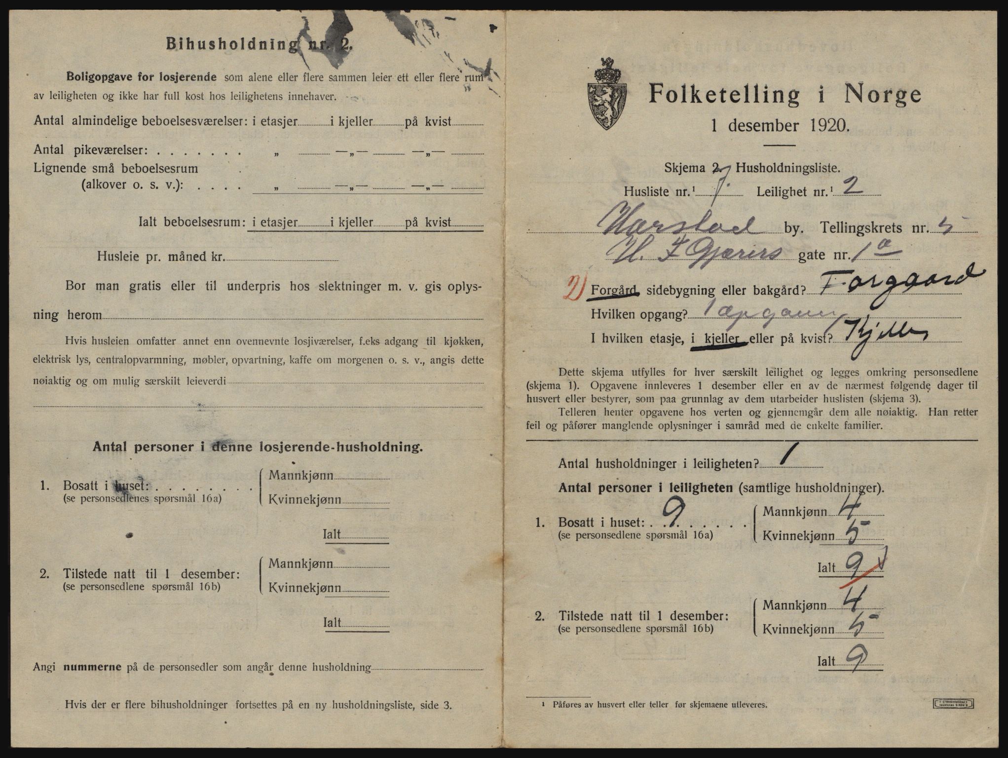 SATØ, 1920 census for Harstad, 1920, p. 1645