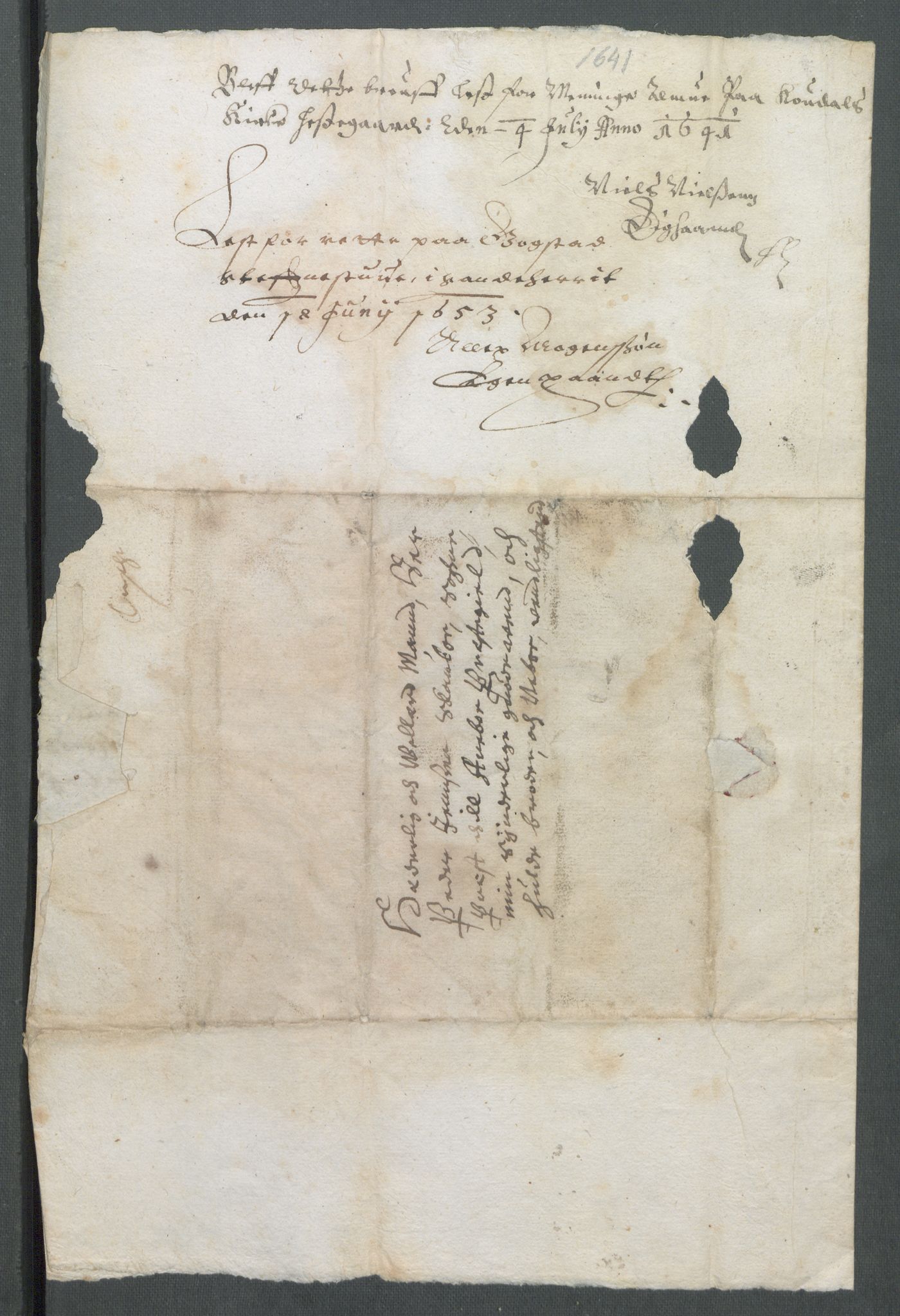 Riksarkivets diplomsamling, RA/EA-5965/F02/L0154: Dokumenter, 1641, p. 34