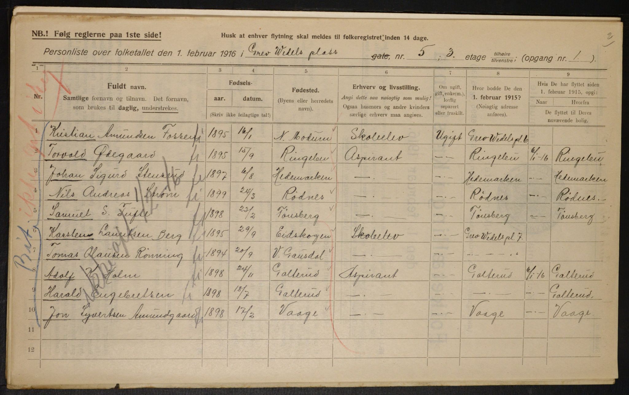 OBA, Municipal Census 1916 for Kristiania, 1916, p. 30477