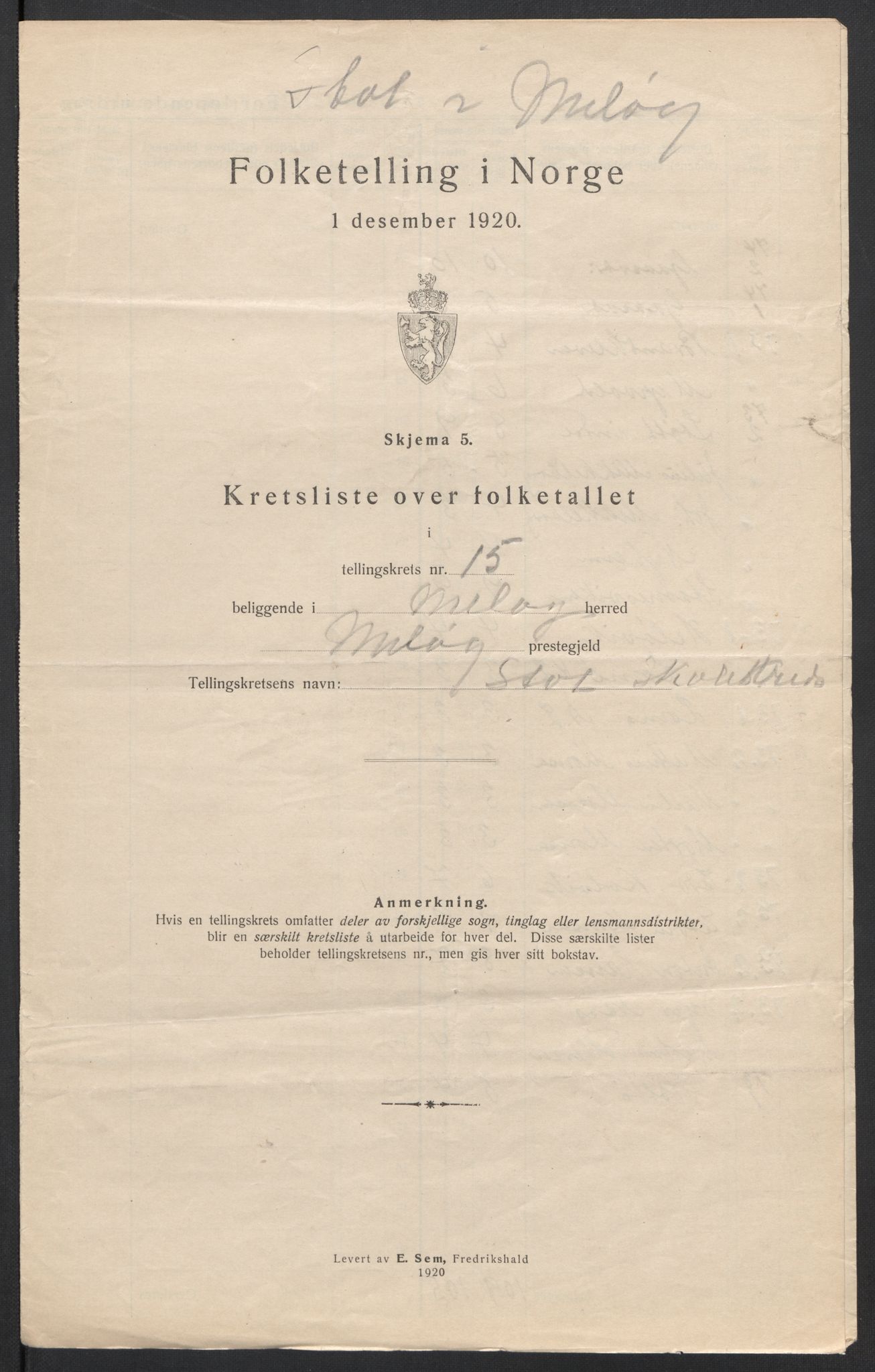 SAT, 1920 census for Meløy, 1920, p. 51