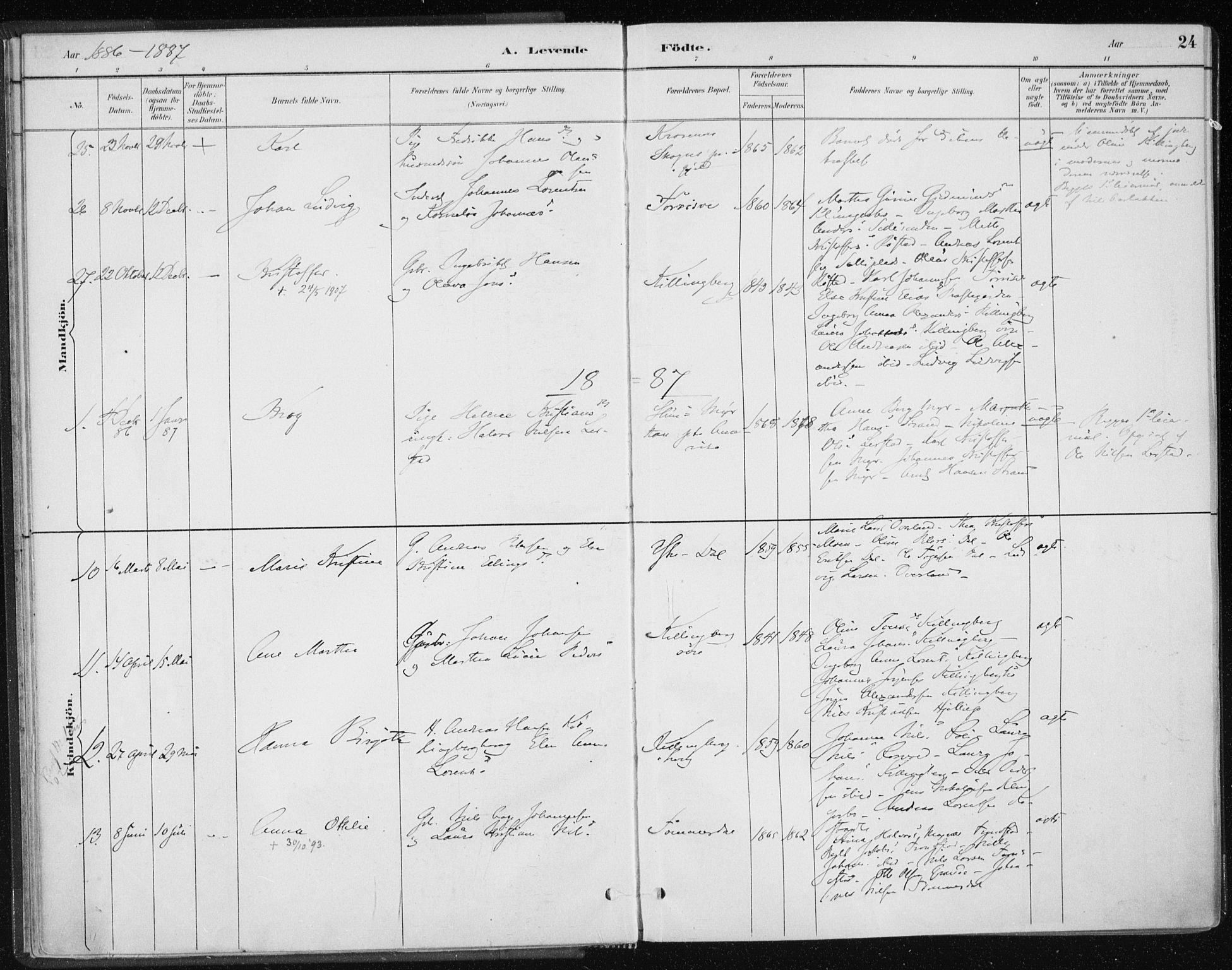 Ministerialprotokoller, klokkerbøker og fødselsregistre - Nord-Trøndelag, SAT/A-1458/701/L0010: Parish register (official) no. 701A10, 1883-1899, p. 24