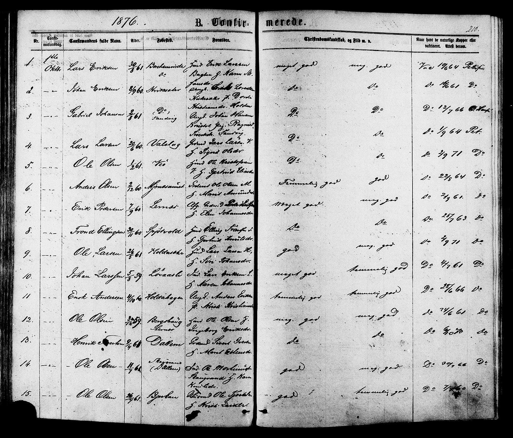 Ministerialprotokoller, klokkerbøker og fødselsregistre - Sør-Trøndelag, SAT/A-1456/630/L0495: Parish register (official) no. 630A08, 1868-1878, p. 210