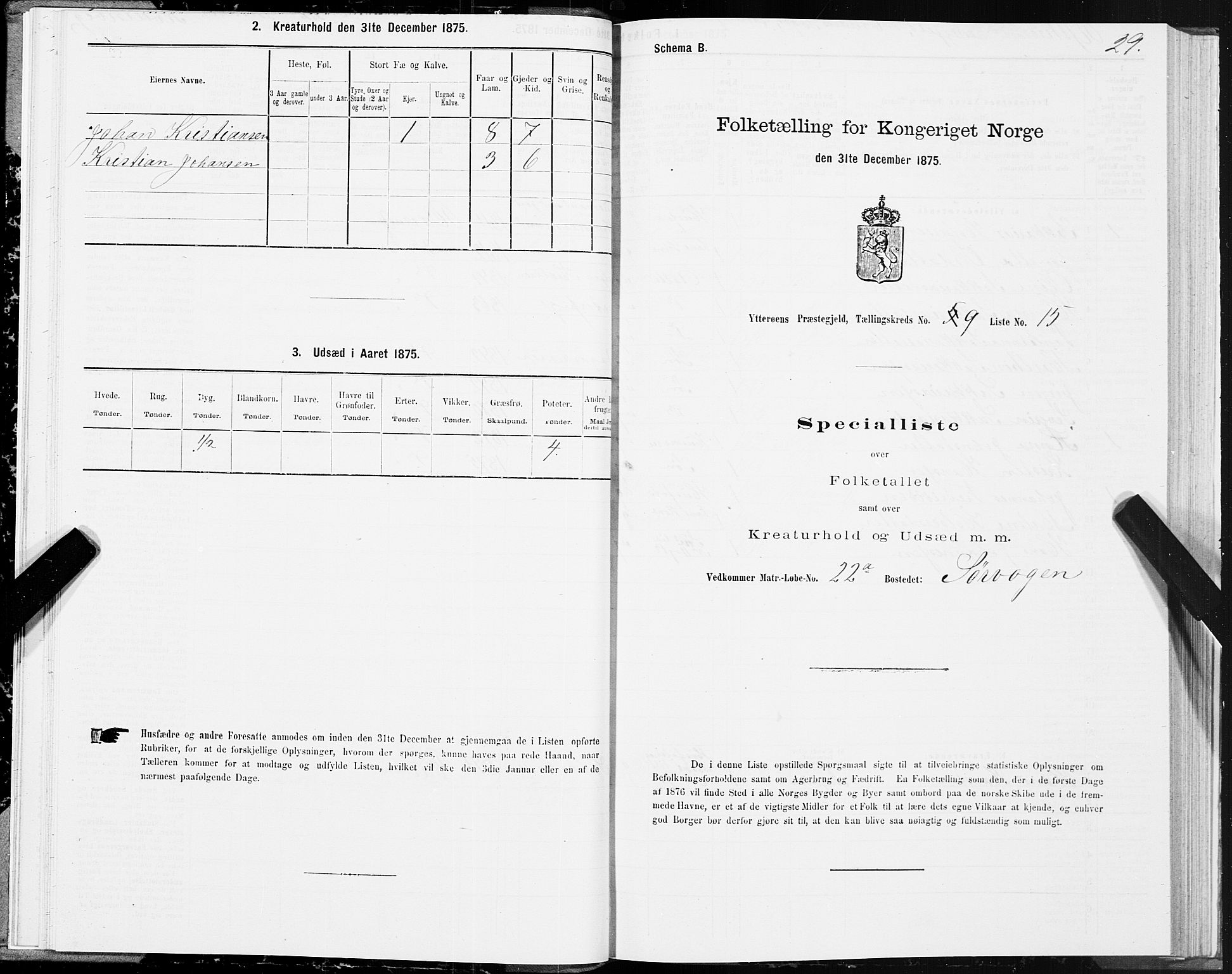 SAT, 1875 census for 1722P Ytterøy, 1875, p. 5029