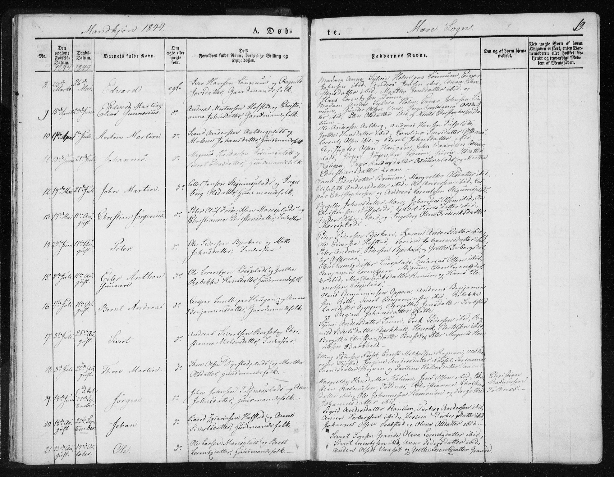 Ministerialprotokoller, klokkerbøker og fødselsregistre - Nord-Trøndelag, AV/SAT-A-1458/735/L0339: Parish register (official) no. 735A06 /1, 1836-1848, p. 19