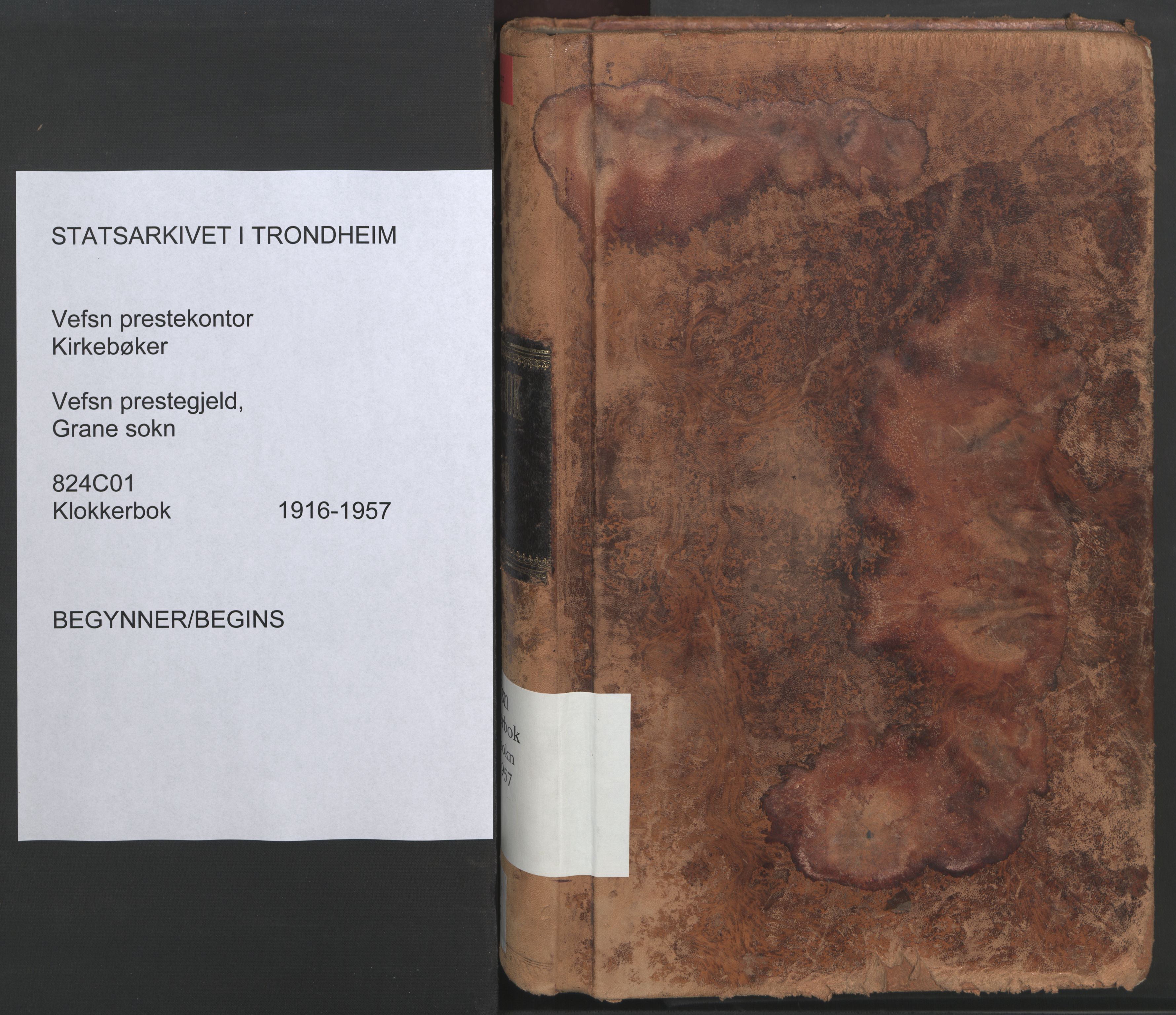 Ministerialprotokoller, klokkerbøker og fødselsregistre - Nordland, SAT/A-1459/824/L0341: Parish register (copy) no. 824C01, 1916-1957
