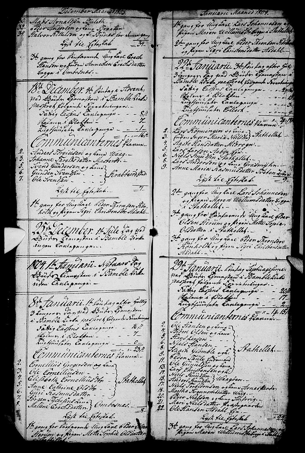 Bamble kirkebøker, SAKO/A-253/G/Ga/L0003: Parish register (copy) no. I 3, 1802-1807