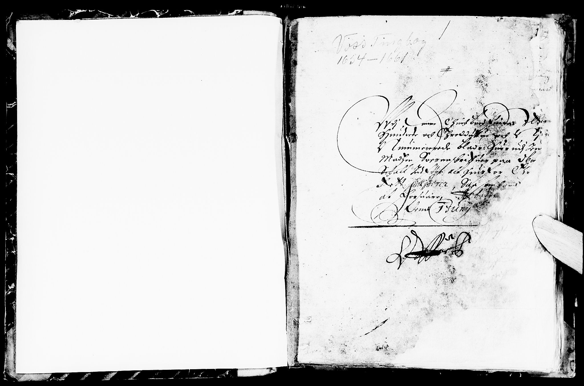 Hardanger og Voss sorenskriveri, SAB/A-2501/1/1A/1Ab/L0002: Tingbok for Voss, 1654-1661, p. 0b-1a