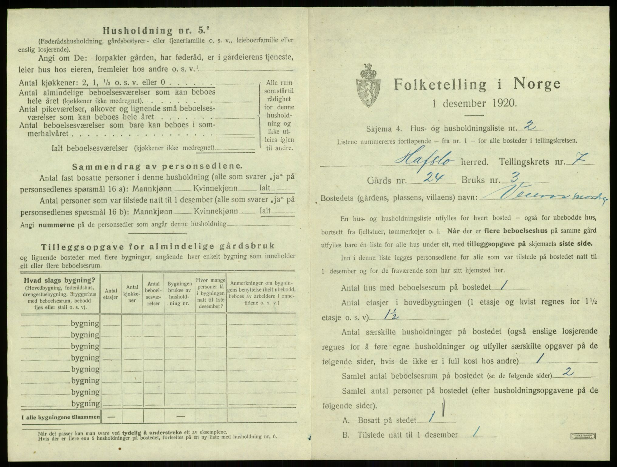 SAB, 1920 census for Hafslo, 1920, p. 776