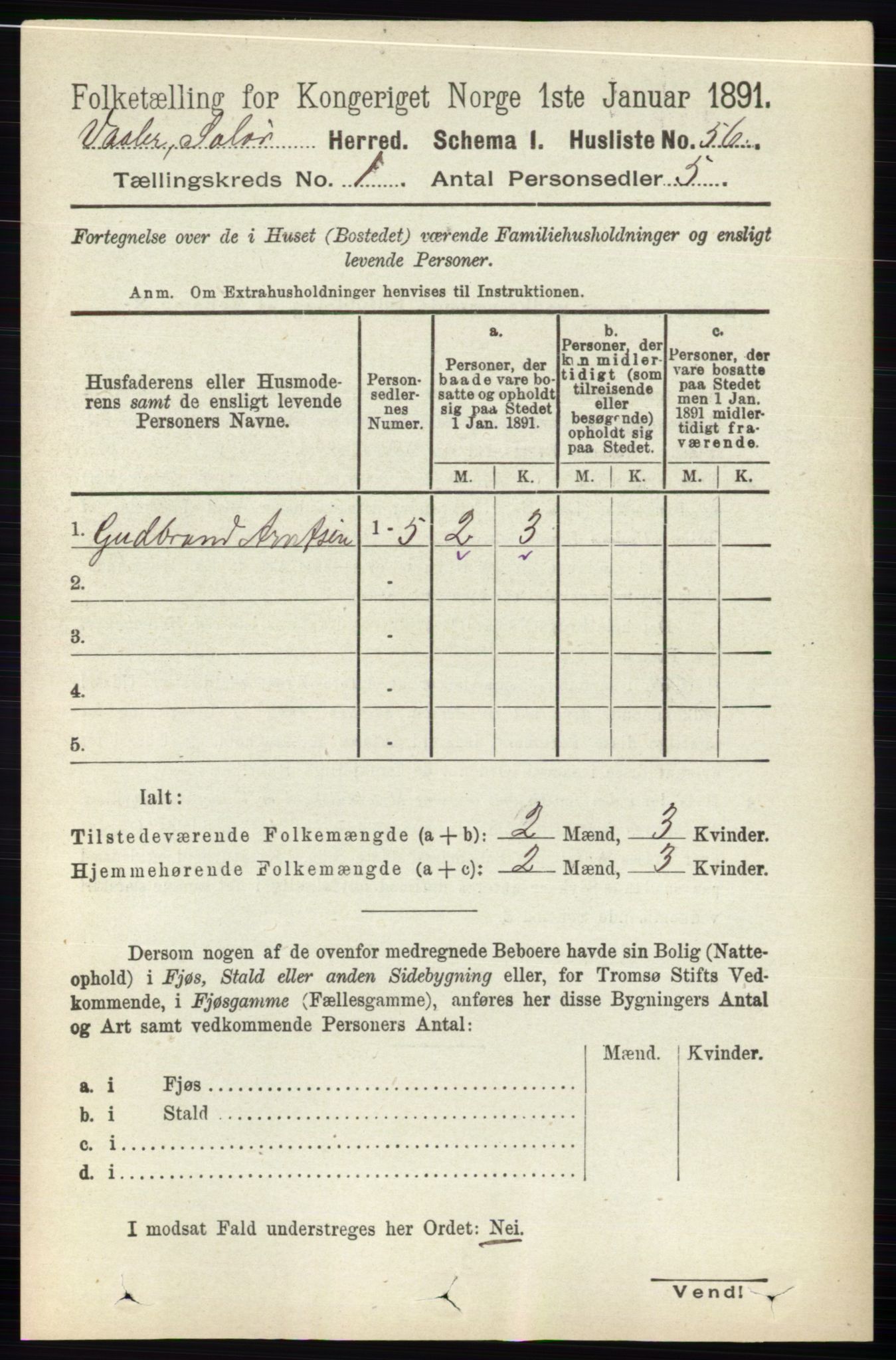 RA, 1891 census for 0426 Våler, 1891, p. 81