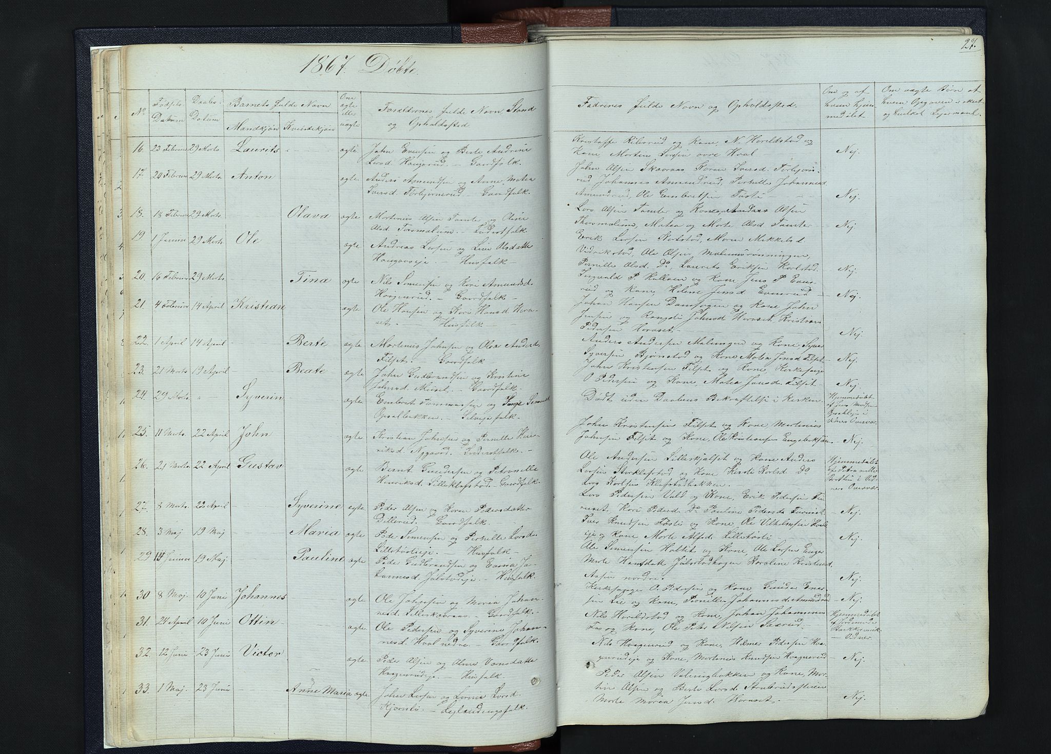 Romedal prestekontor, SAH/PREST-004/L/L0010: Parish register (copy) no. 10, 1860-1895, p. 27