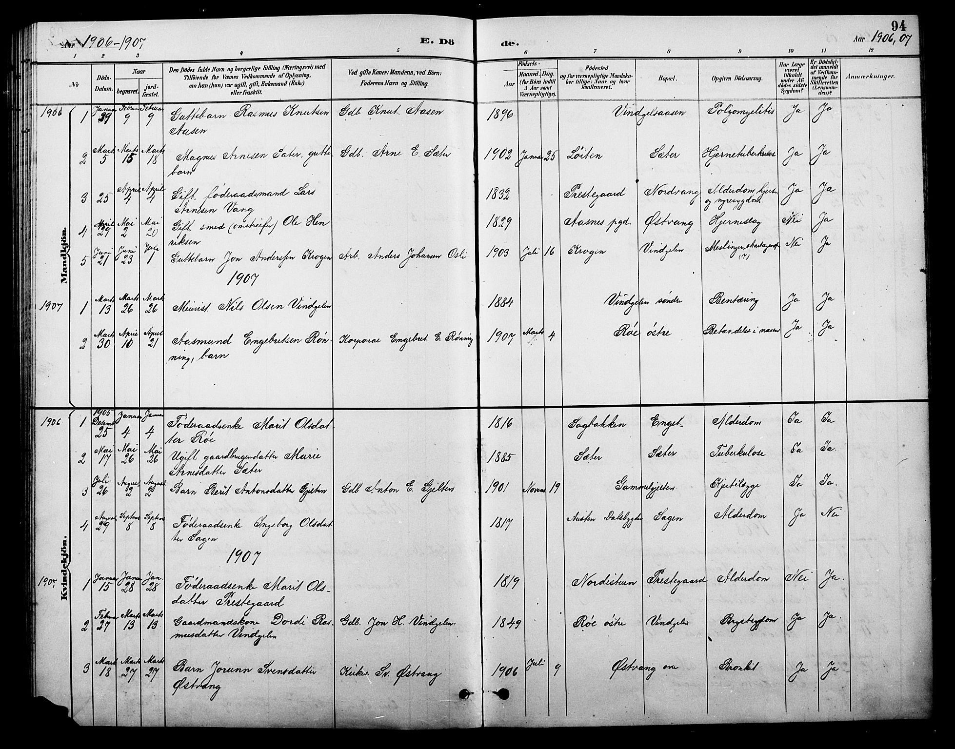 Tolga prestekontor, AV/SAH-PREST-062/L/L0010: Parish register (copy) no. 10, 1894-1918, p. 94